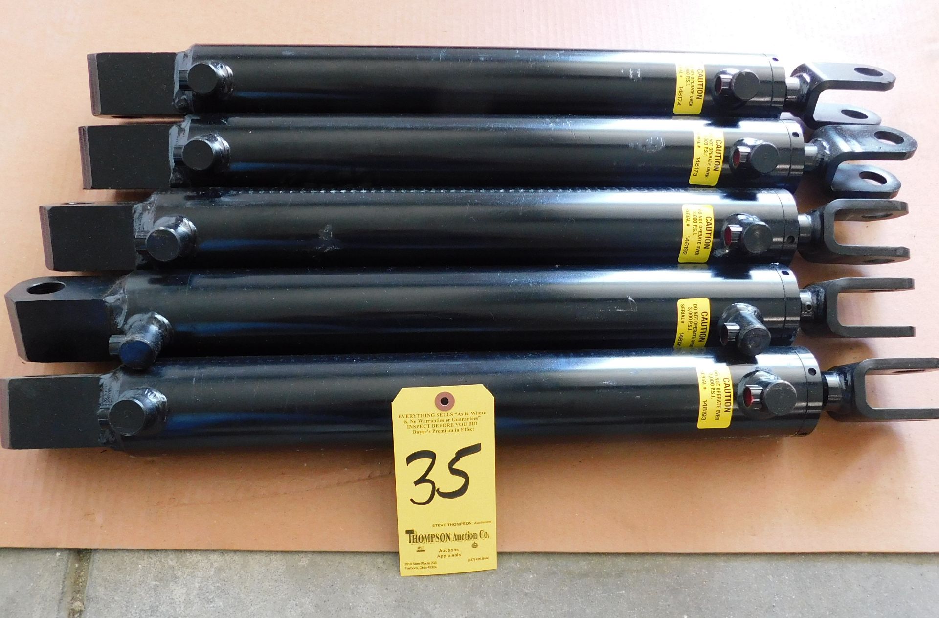 (5) Best Metal Prducts Double Acting Hydraulic Cylinders, Part #A-250-16.00 TL, 3,000 Max. PSI,