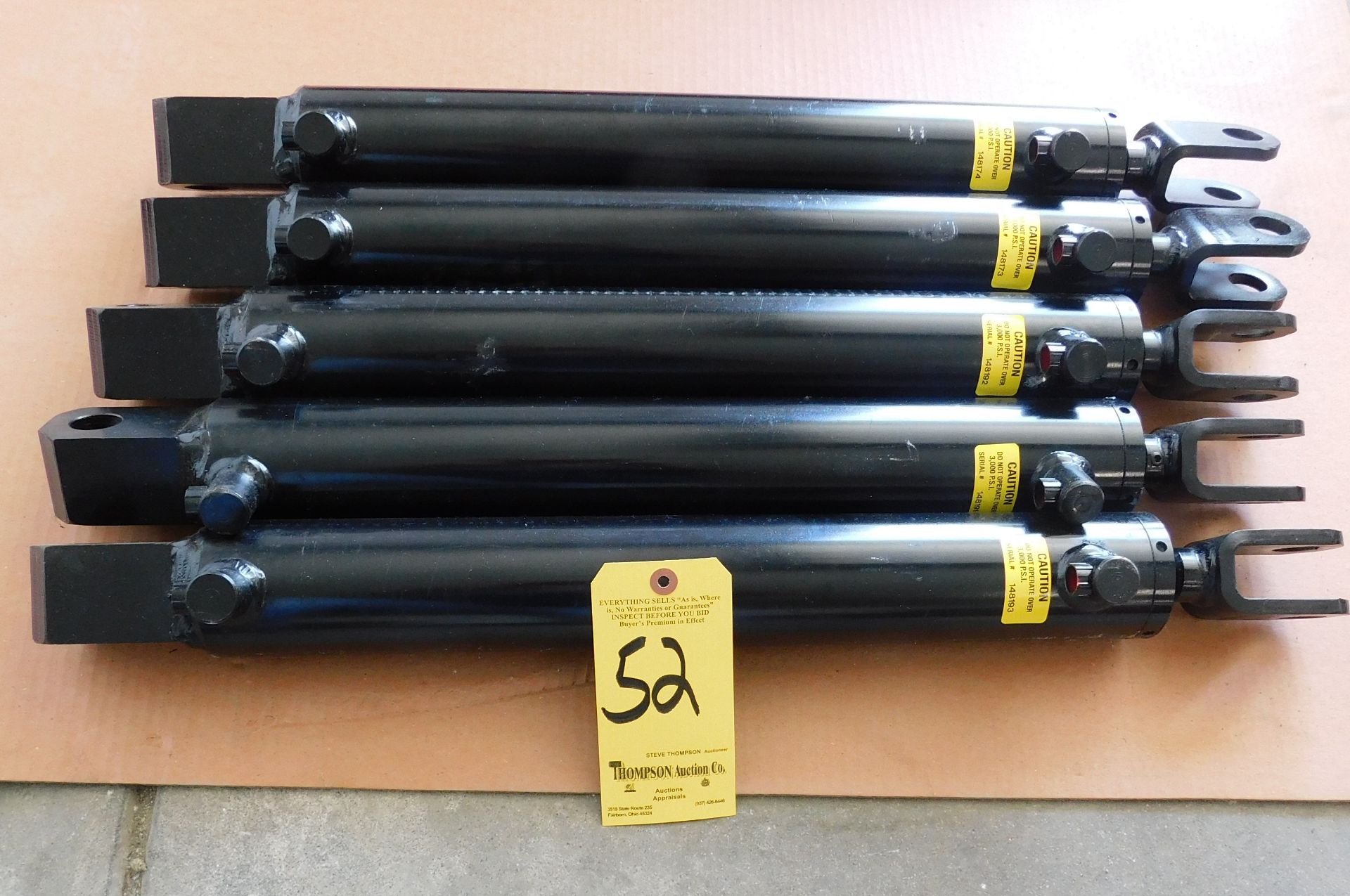 (5) Best Metal Prducts Double Acting Hydraulic Cylinders, Part #A-250-16.00 TL, 3,000 Max. PSI,