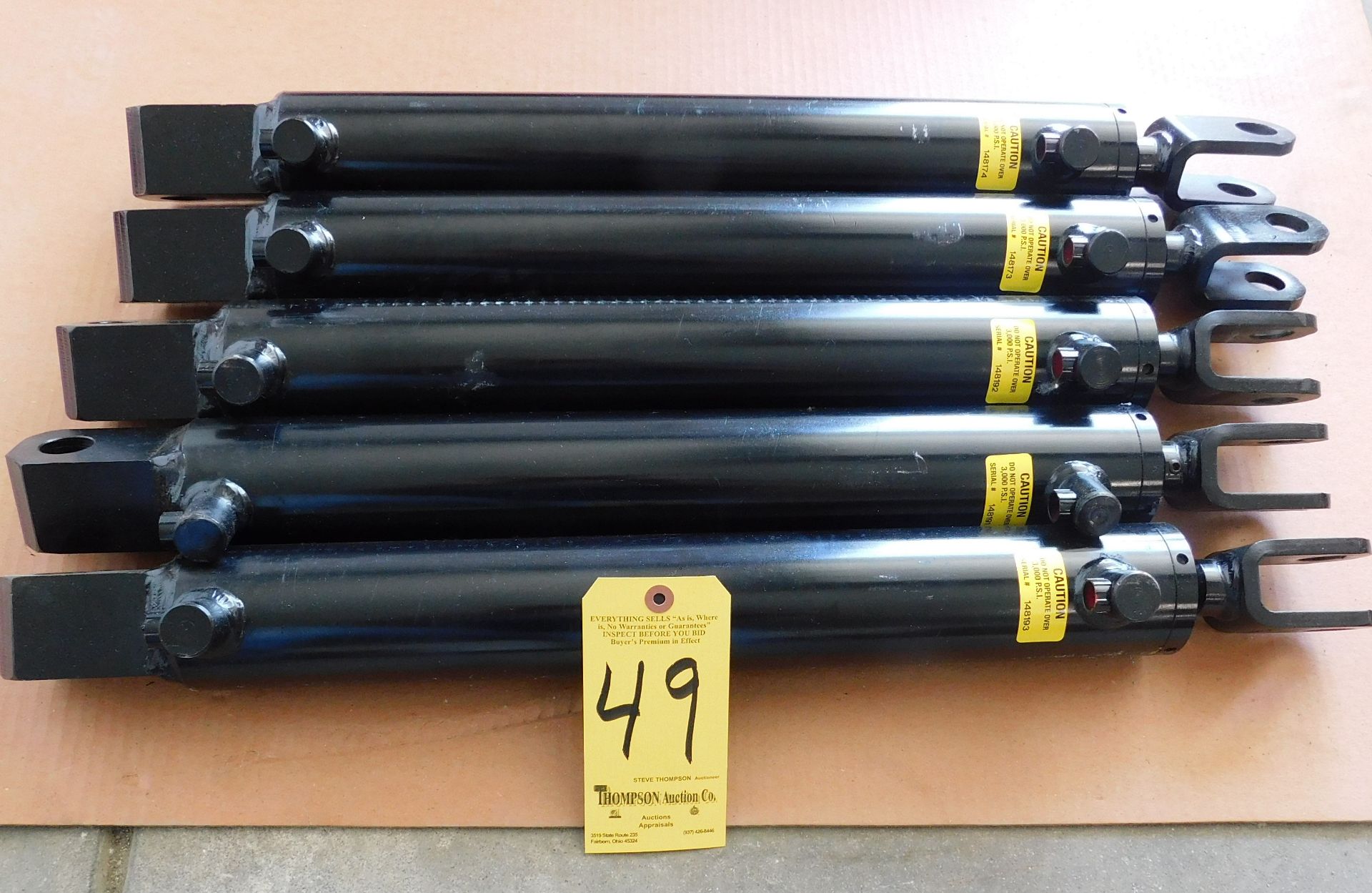 (5) Best Metal Prducts Double Acting Hydraulic Cylinders, Part #A-250-16.00 TL, 3,000 Max. PSI,