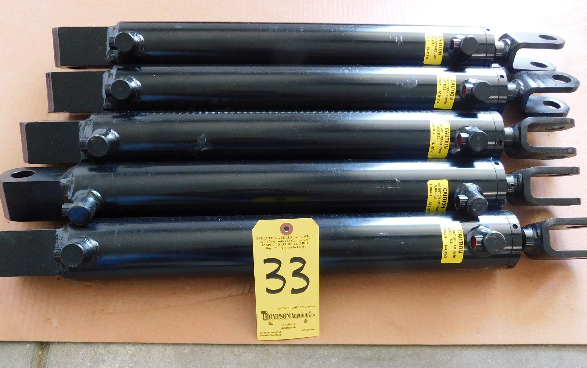 (5) Best Metal Prducts Double Acting Hydraulic Cylinders, Part #A-250-16.00 TL, 3,000 Max. PSI,