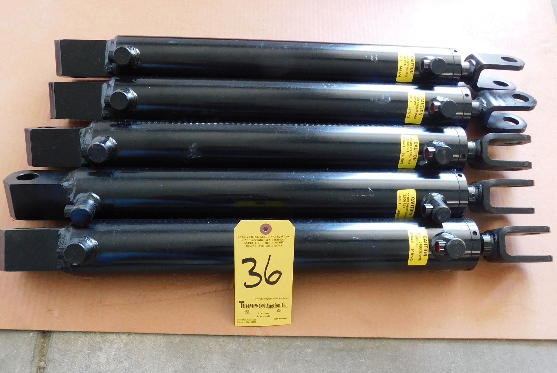 (5) Best Metal Prducts Double Acting Hydraulic Cylinders, Part #A-250-16.00 TL, 3,000 Max. PSI,