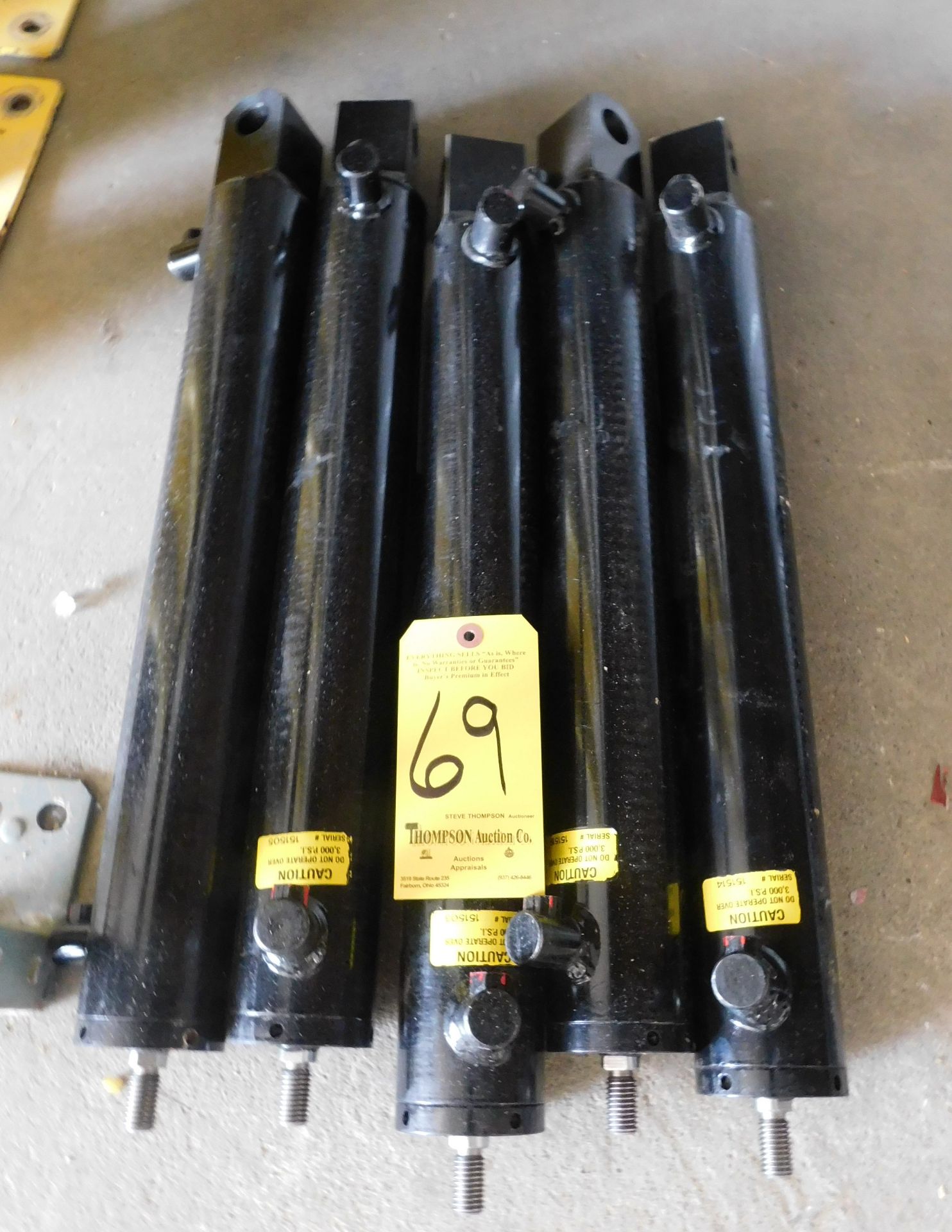 (5) Best Metal Products Double Acting Hydraulic Cylinders, 3,000 Max. PSI, 16" Est. Stroke, 2 1/2"