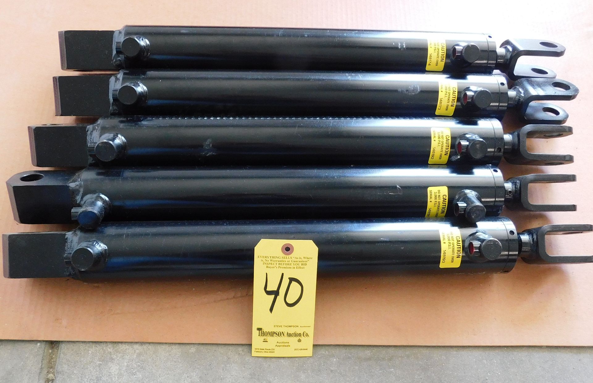 (5) Best Metal Prducts Double Acting Hydraulic Cylinders, Part #A-250-16.00 TL, 3,000 Max. PSI,