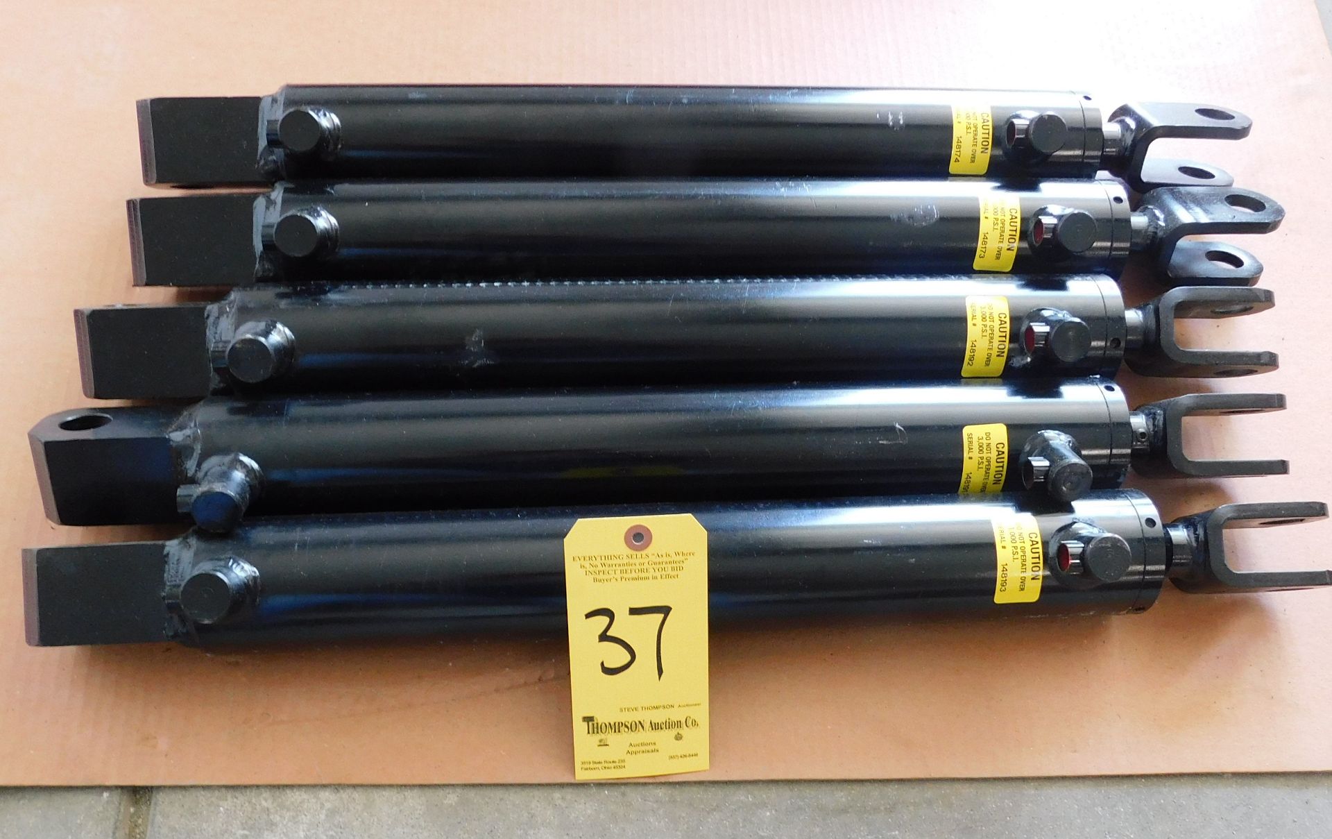 (5) Best Metal Prducts Double Acting Hydraulic Cylinders, Part #A-250-16.00 TL, 3,000 Max. PSI,