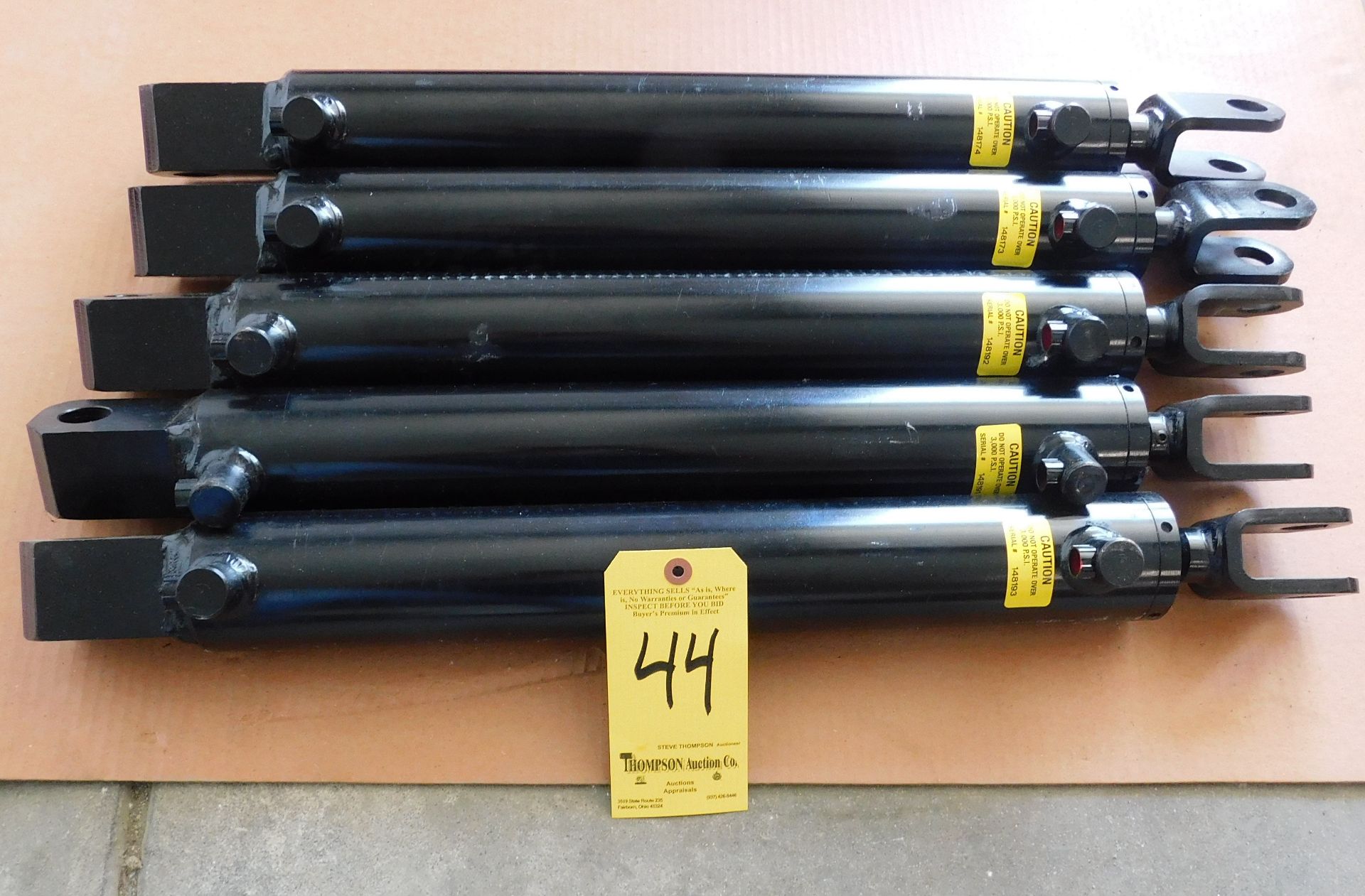 (5) Best Metal Prducts Double Acting Hydraulic Cylinders, Part #A-250-16.00 TL, 3,000 Max. PSI,