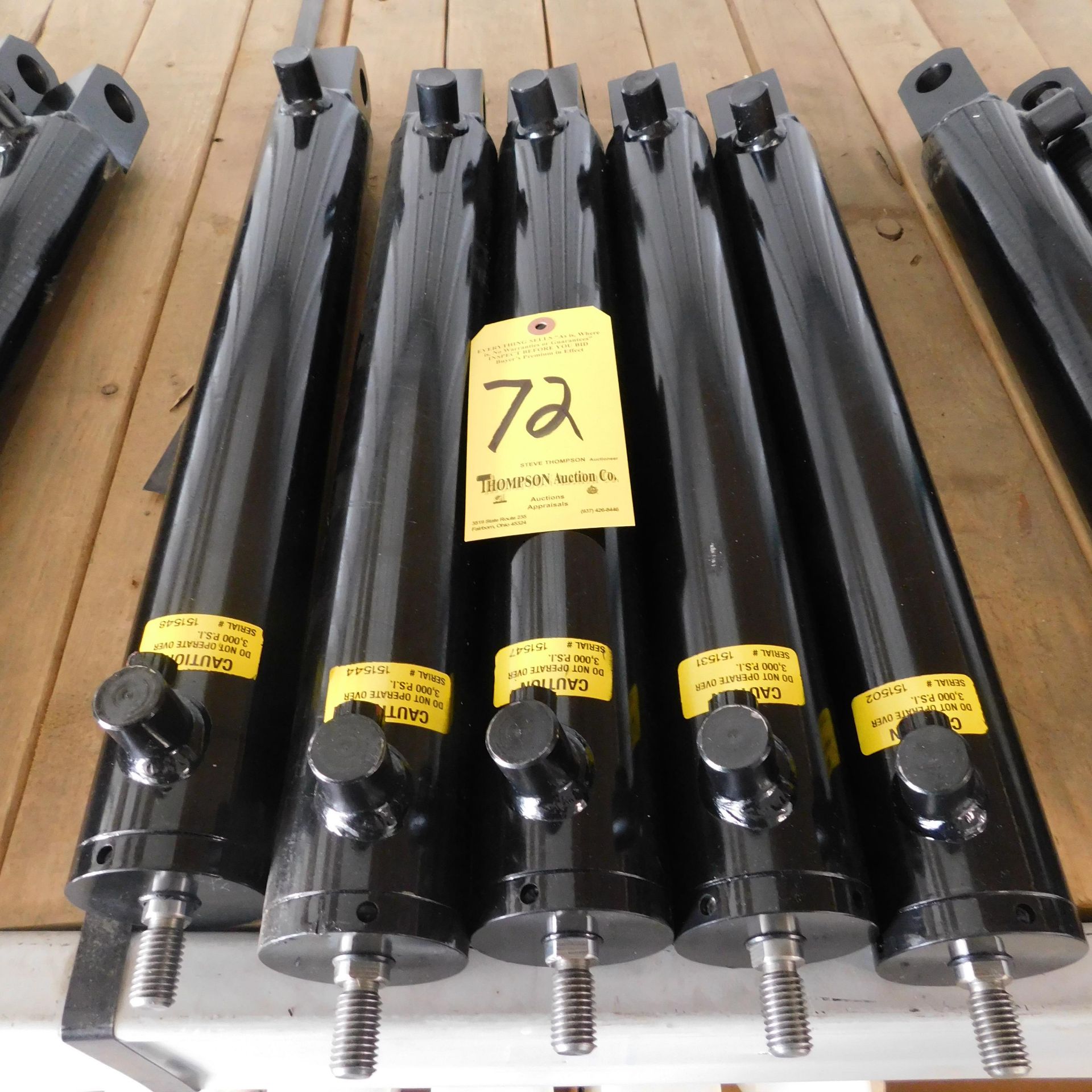 (5) Best Metal Products Double Acting Hydraulic Cylinders, 3,000 Max. PSI, 16" Est. Stroke, 2 1/2"