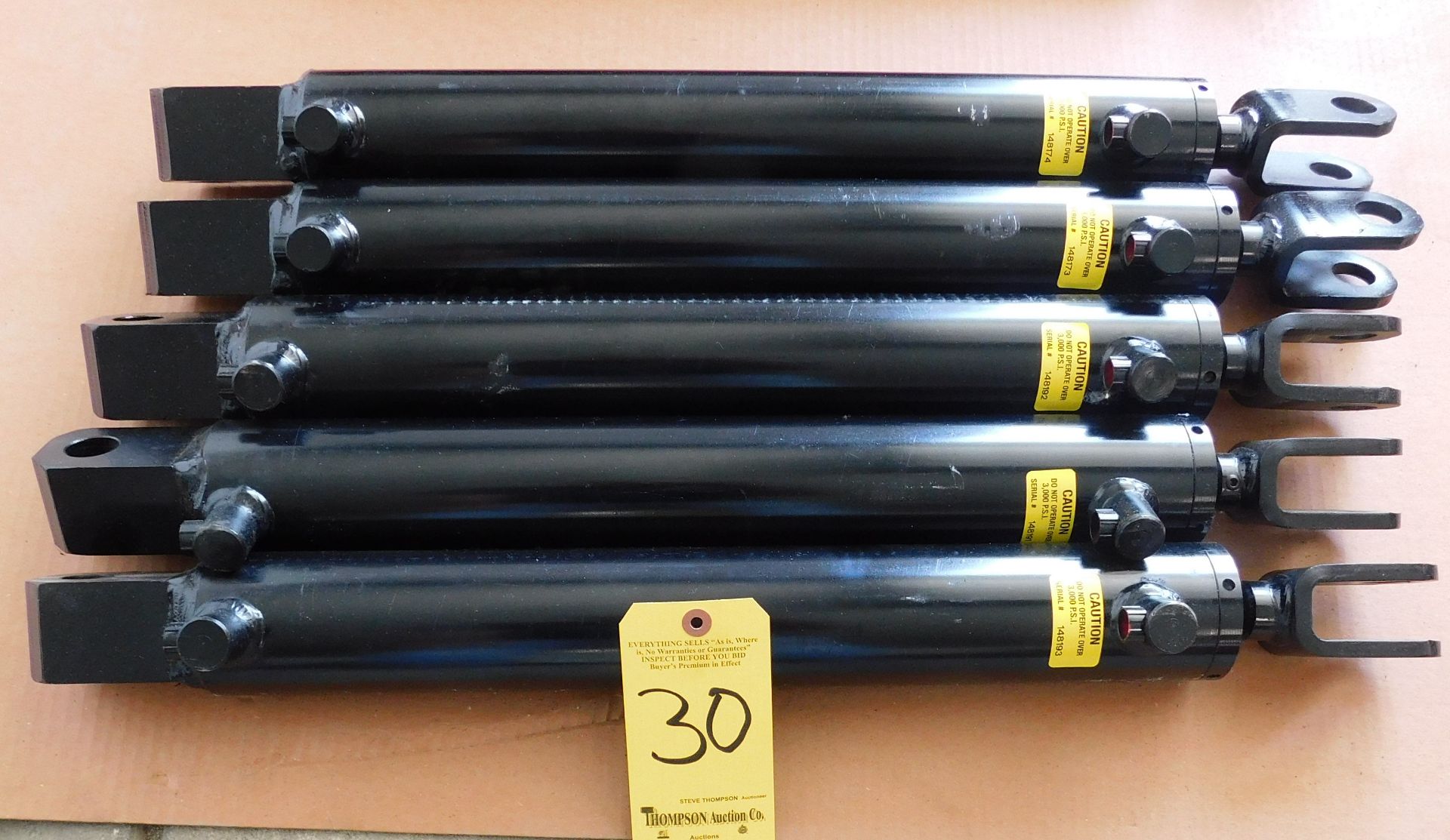 (5) Best Metal Prducts Double Acting Hydraulic Cylinders, Part #A-250-16.00 TL, 3,000 Max. PSI,