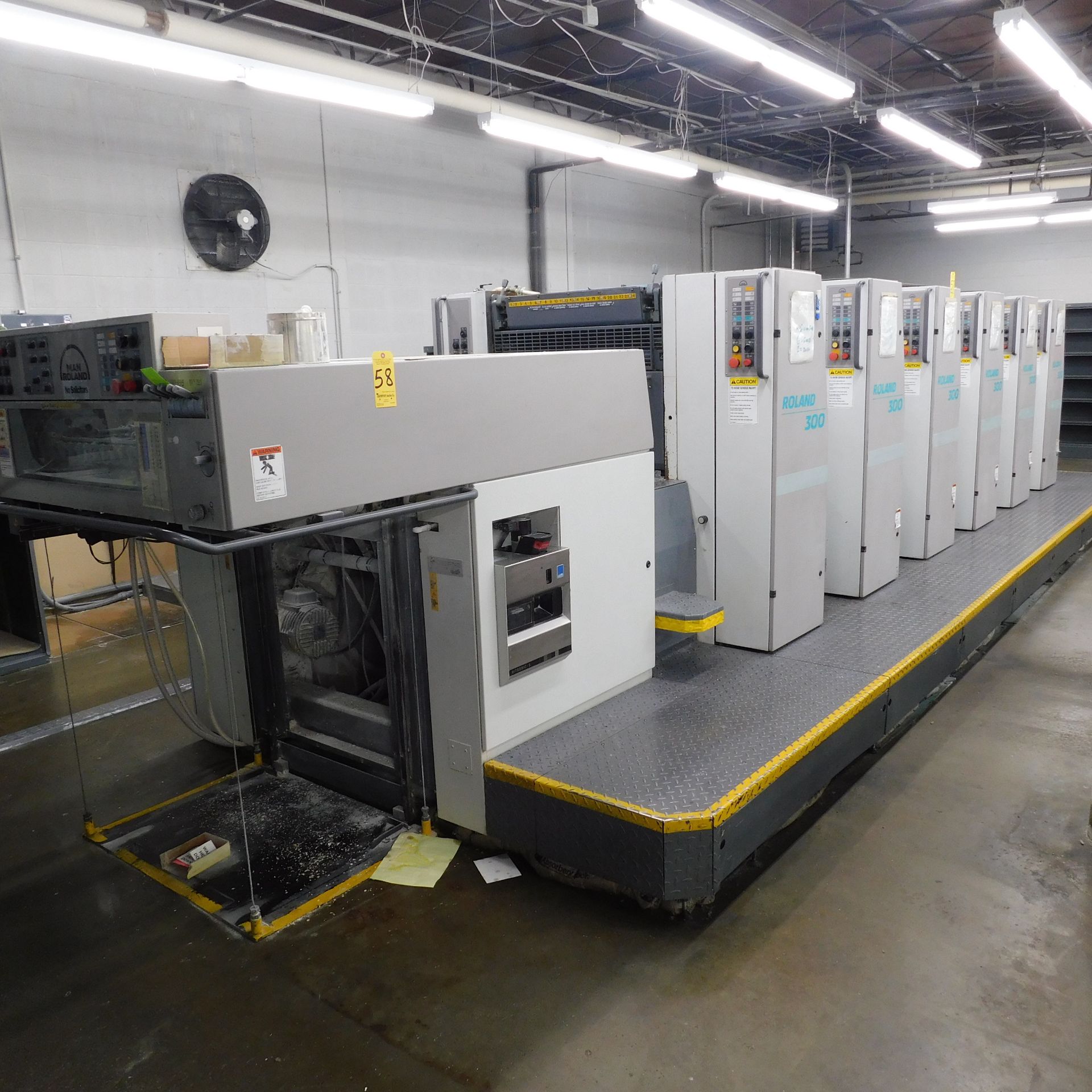 Man Roland 300 6-Color Press w/6th Color Unit Converted for Coating ...