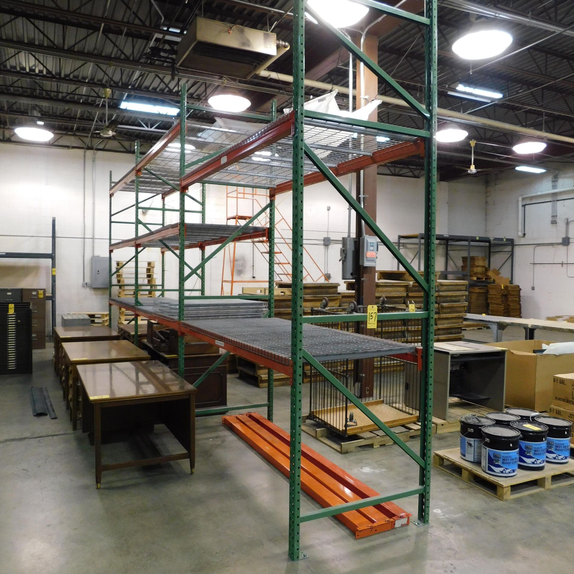 (3) Sections of Pallet Racking, Wire Decking, 10' Tall, 42"Deep