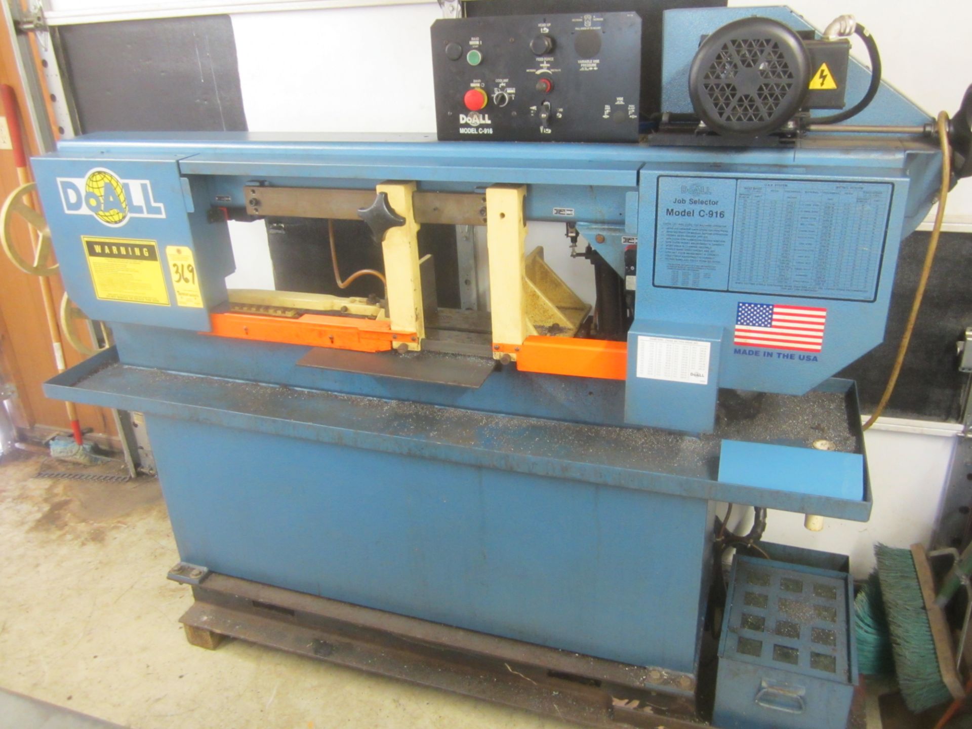 Do-All Model C-916 Horizontal Band Saw, s/n 527-072106, New 2007, 9" X 16" Capacity, 9" Round - Image 2 of 7