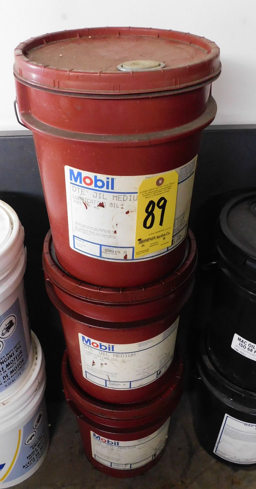 (3) 5 Gallon Pails of Mobil DTE Oil Medium