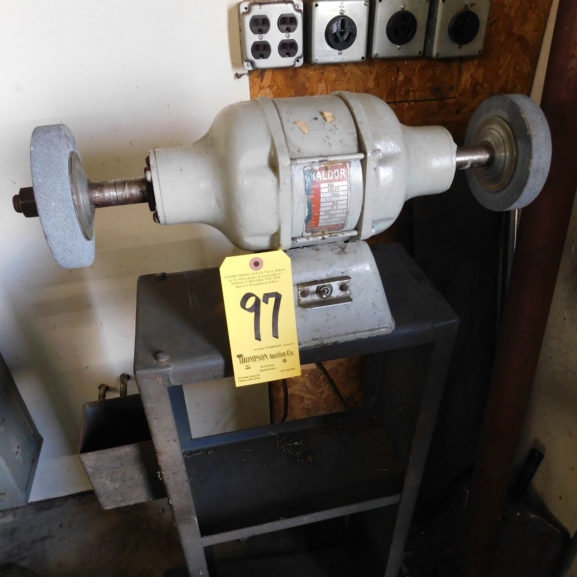 Baldor Model 331 Double End Buffer with Stand, 110/1/60