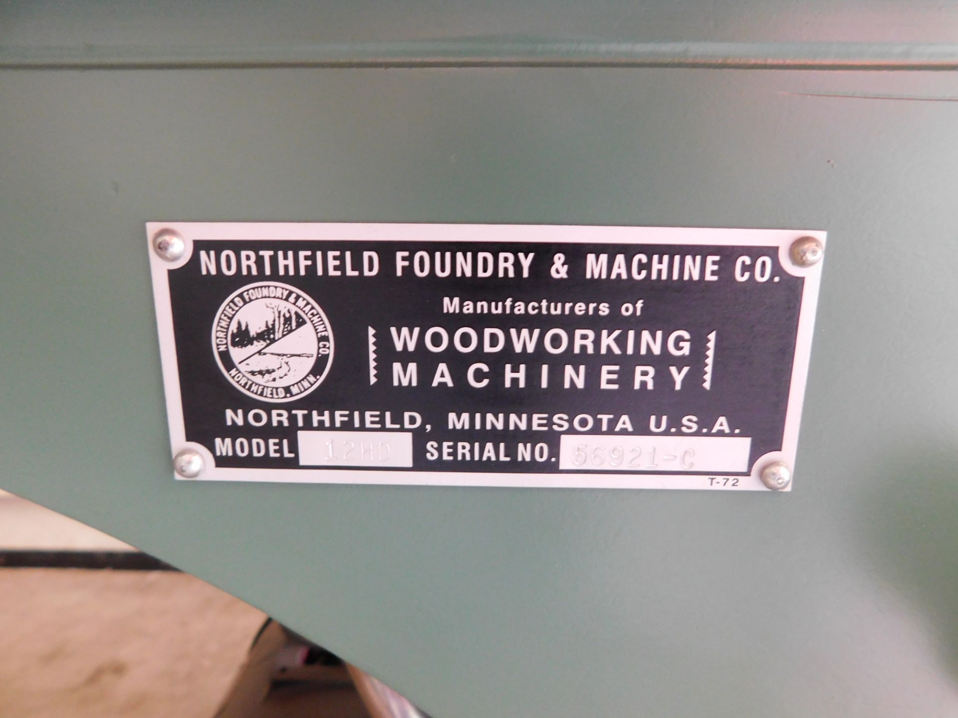 Northfield Model 12HD, 12" Jointer, s/n 56921-C, Rebuilt - Image 7 of 10