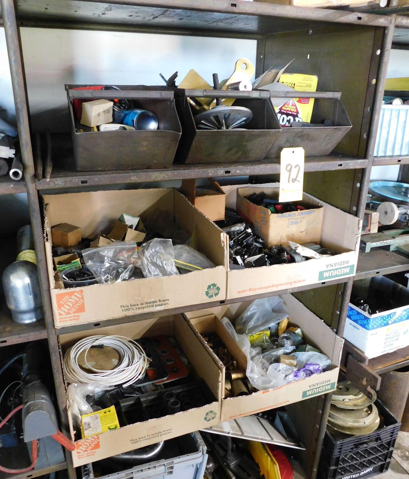 Contents of (1) Section of Metal Shelving