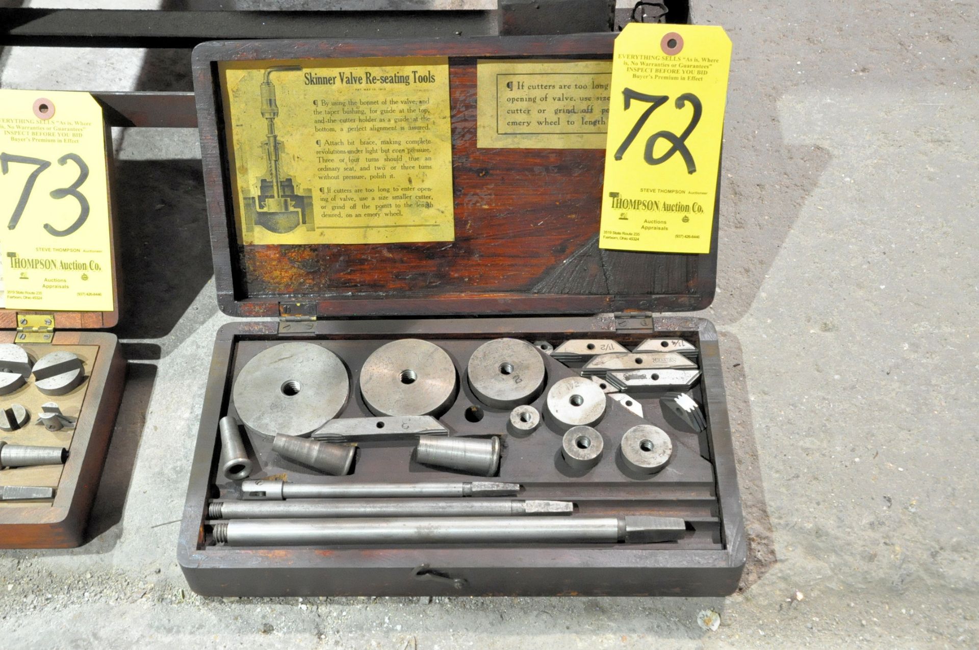 Skinner Valve Re-Seating Tool Set on Floor Under (1) Bench