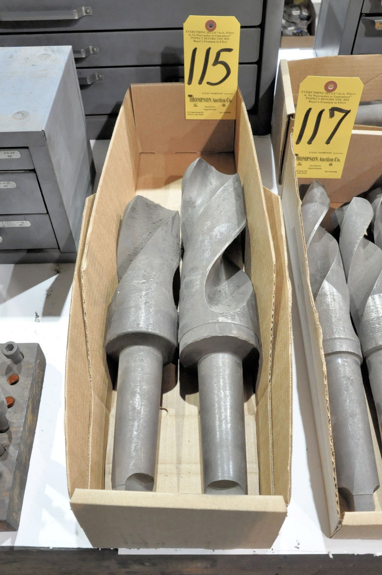 Lot-(2) Large Taper Shank Industrial Drills in (1) Box