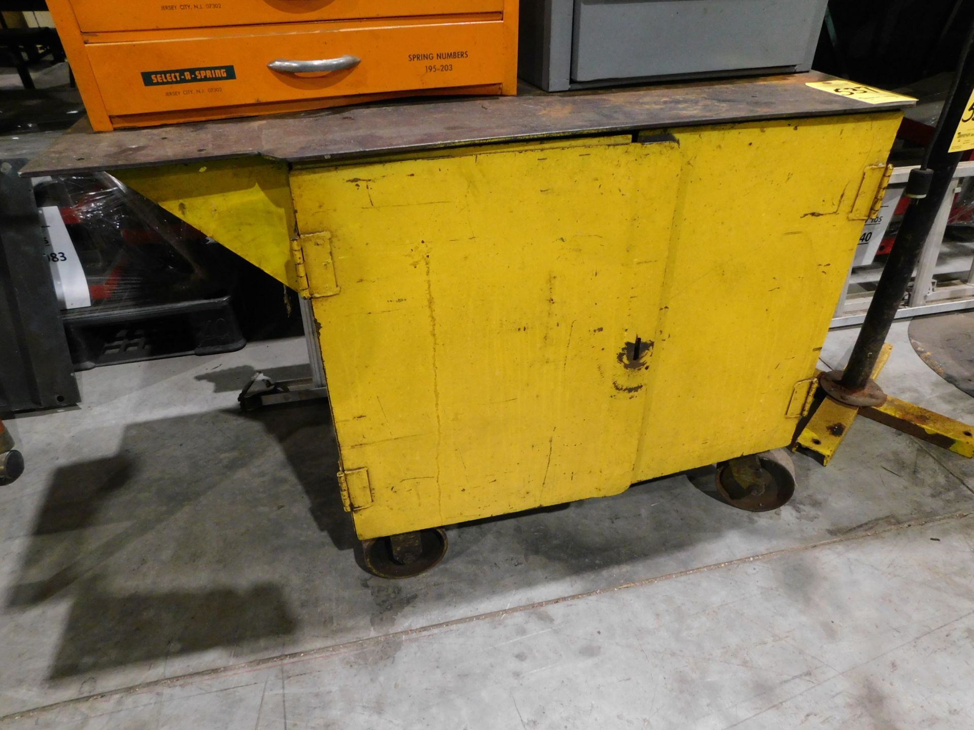 2-Door Metal Cabinet on Casters, 26"X43"X32"H