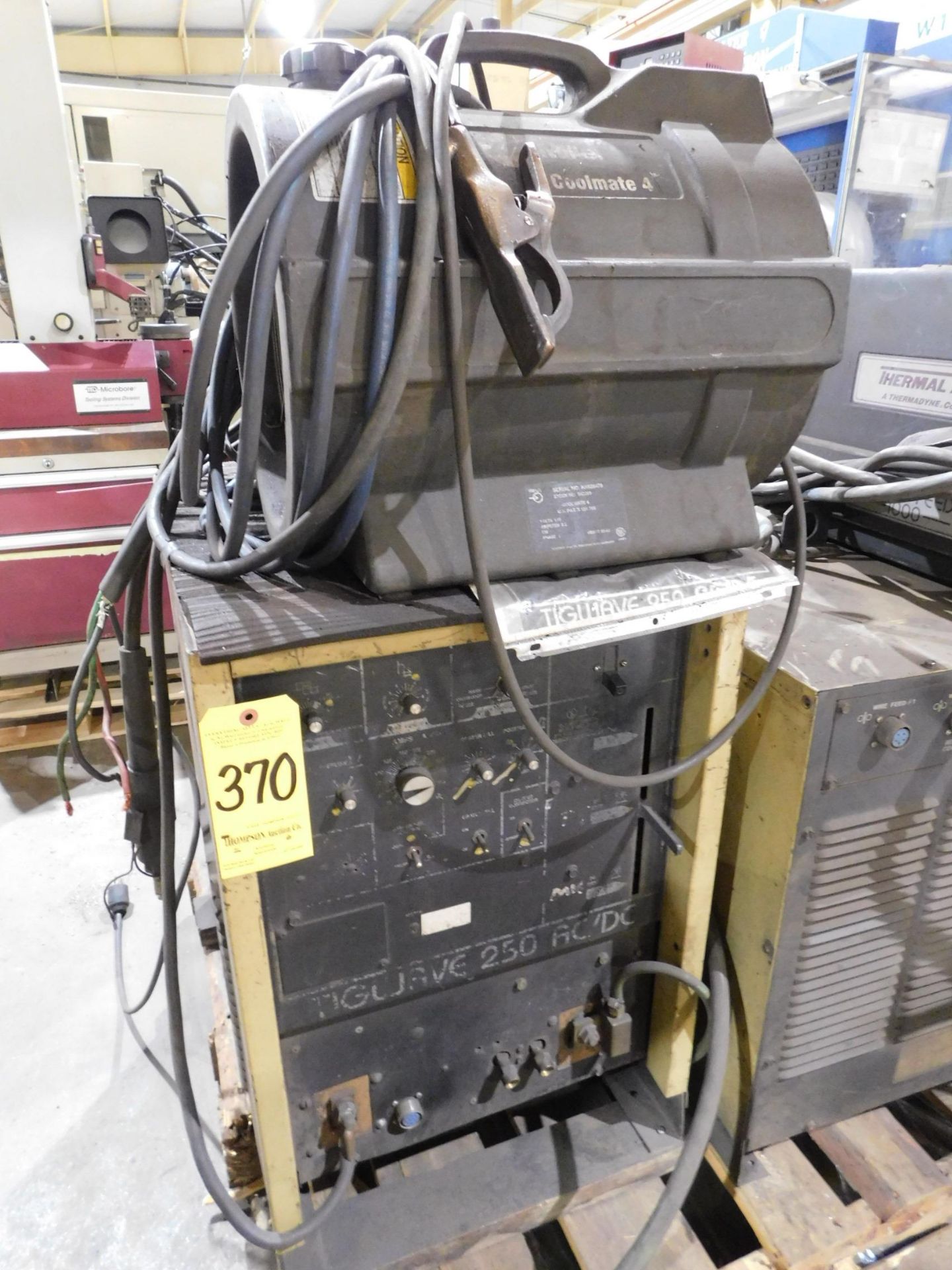 Hobart Tig Wave 250AC/DC Welding Power Supply s/N 92WS01177,200/230/460V, 1phs, w/ Miller Coolmate 4