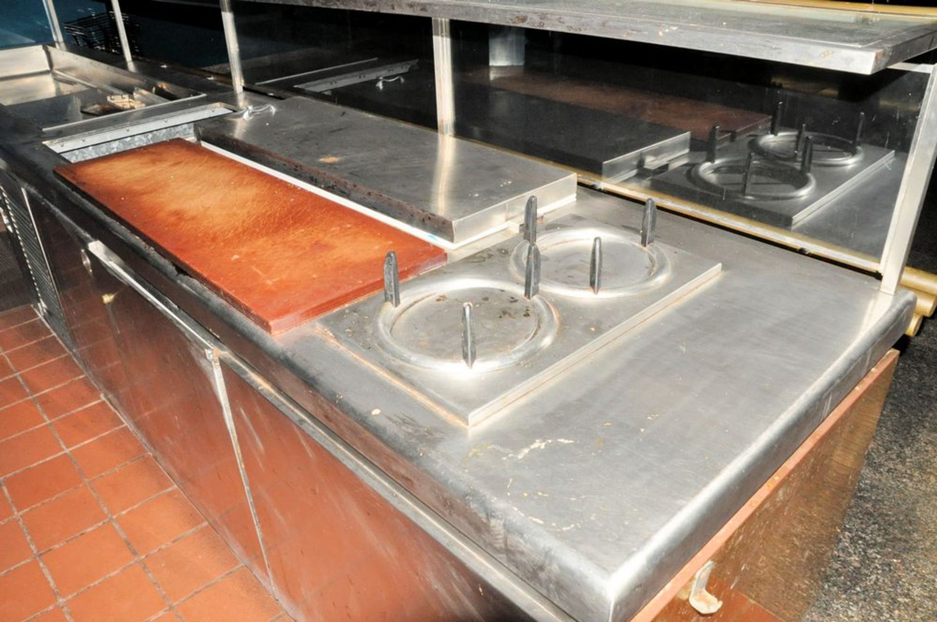 Stainless Steel Cold Sandwich Server Station, 3' x 16', with Overhead Sneeze Guard, (Main Kitchen - Image 4 of 4