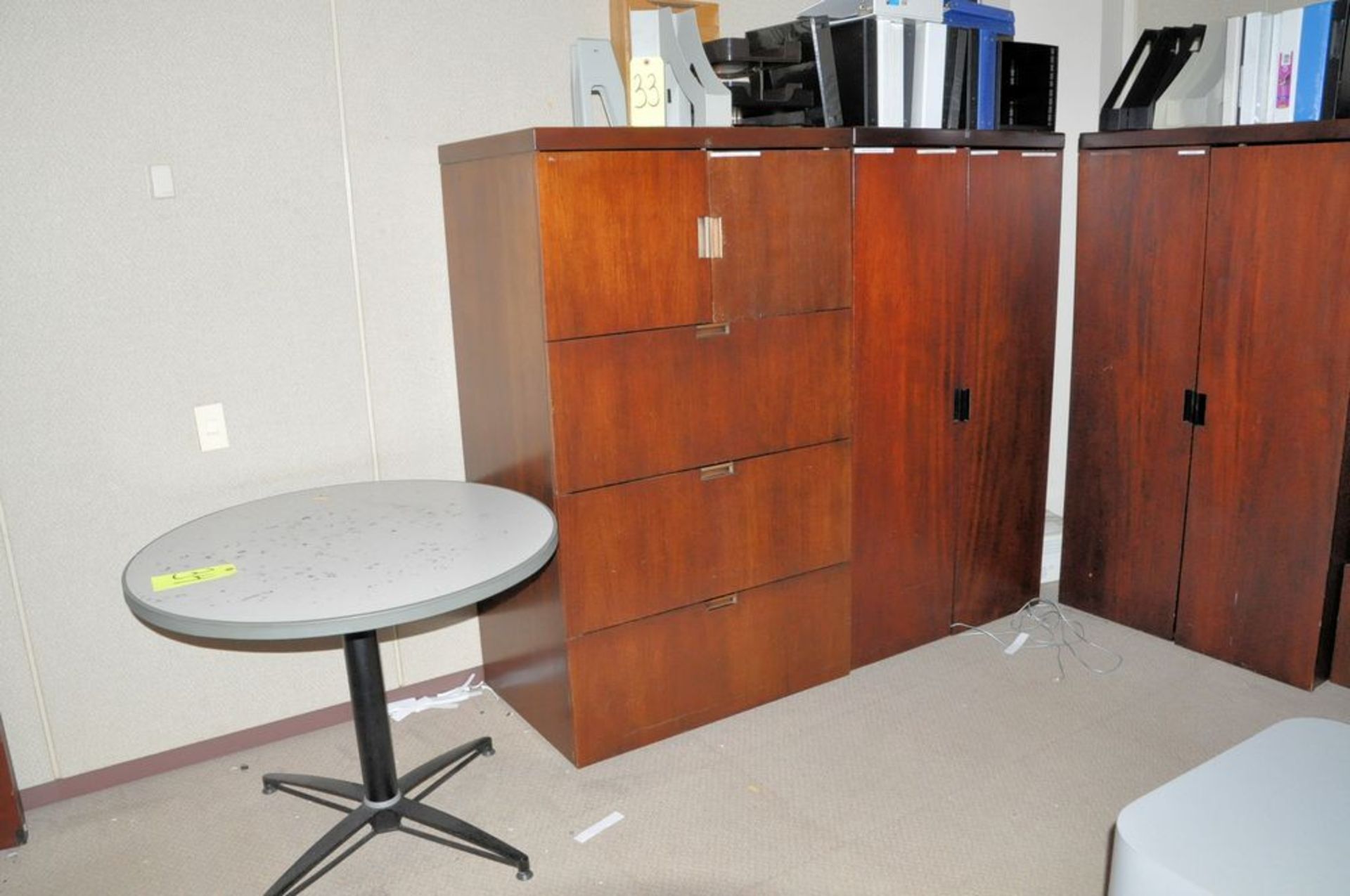 Lot-Various Lateral File Cabinets, 2-Door Storage Cabinets, (1) Round Table, and (1) Pedestal Stand, - Image 5 of 5