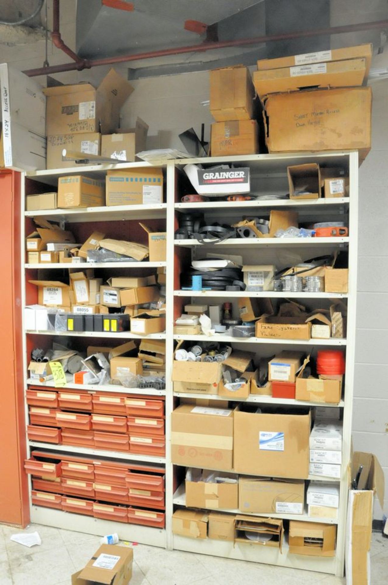 Lot-(2) Sections Shelving, Tooling Cabinet, Work Benches, Desk, File Cabinets, and Bookcases, with - Image 2 of 15