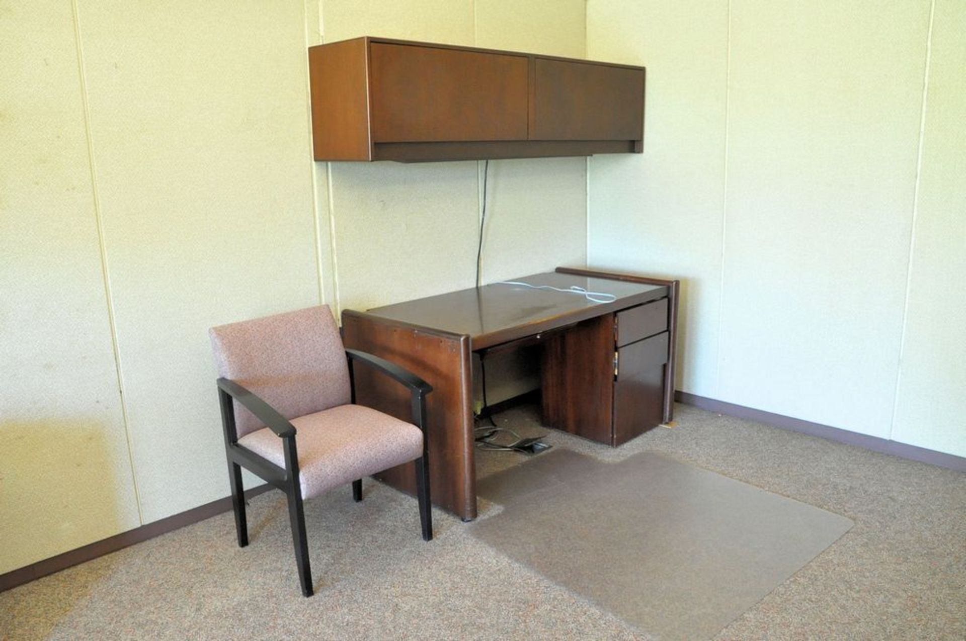 Lot-(1) 2-Door Storage Cabinet, (4) Desks, (1) Lateral File Cabinet, (1) Chair, (1) Short Cabinet, - Image 2 of 4