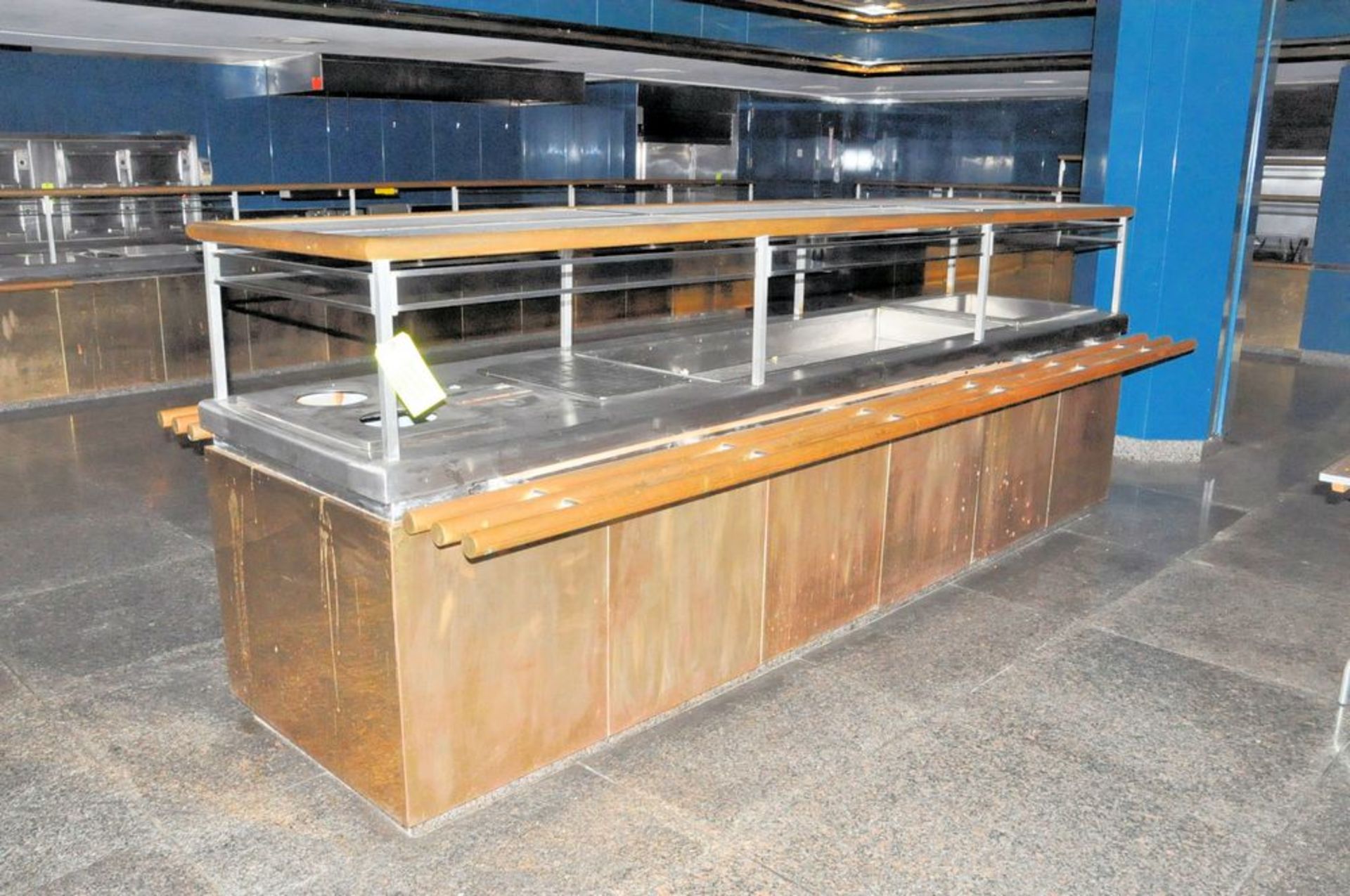 Stainless Steel Hot Foods Buffet Station, 3' x 12', Overhead Glass Sneeze Guard Hood - Image 3 of 8