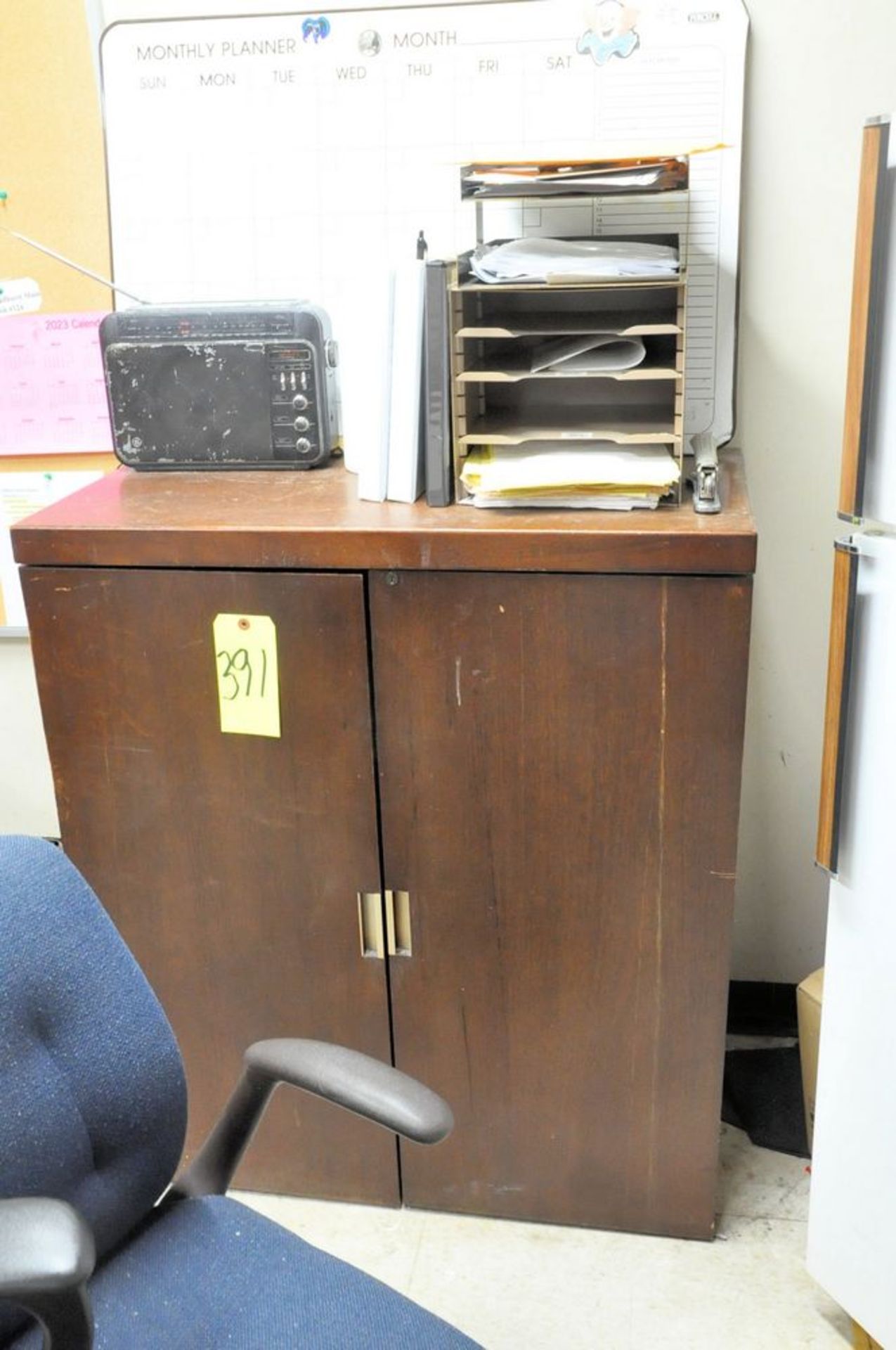 Lot-(1) Desk, (5) Chairs, (1) 2-Door Cabinet, (1) File Cabinet, and (1) Frigidaire Refrigerator, ( - Image 5 of 5