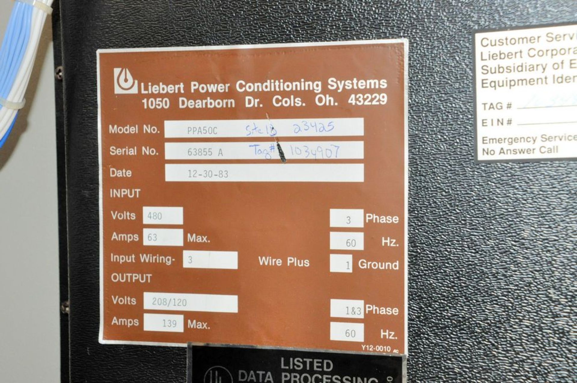 Liebert Precision Power Unit, (Network Control Center Room), (1st Floor) - Image 5 of 5