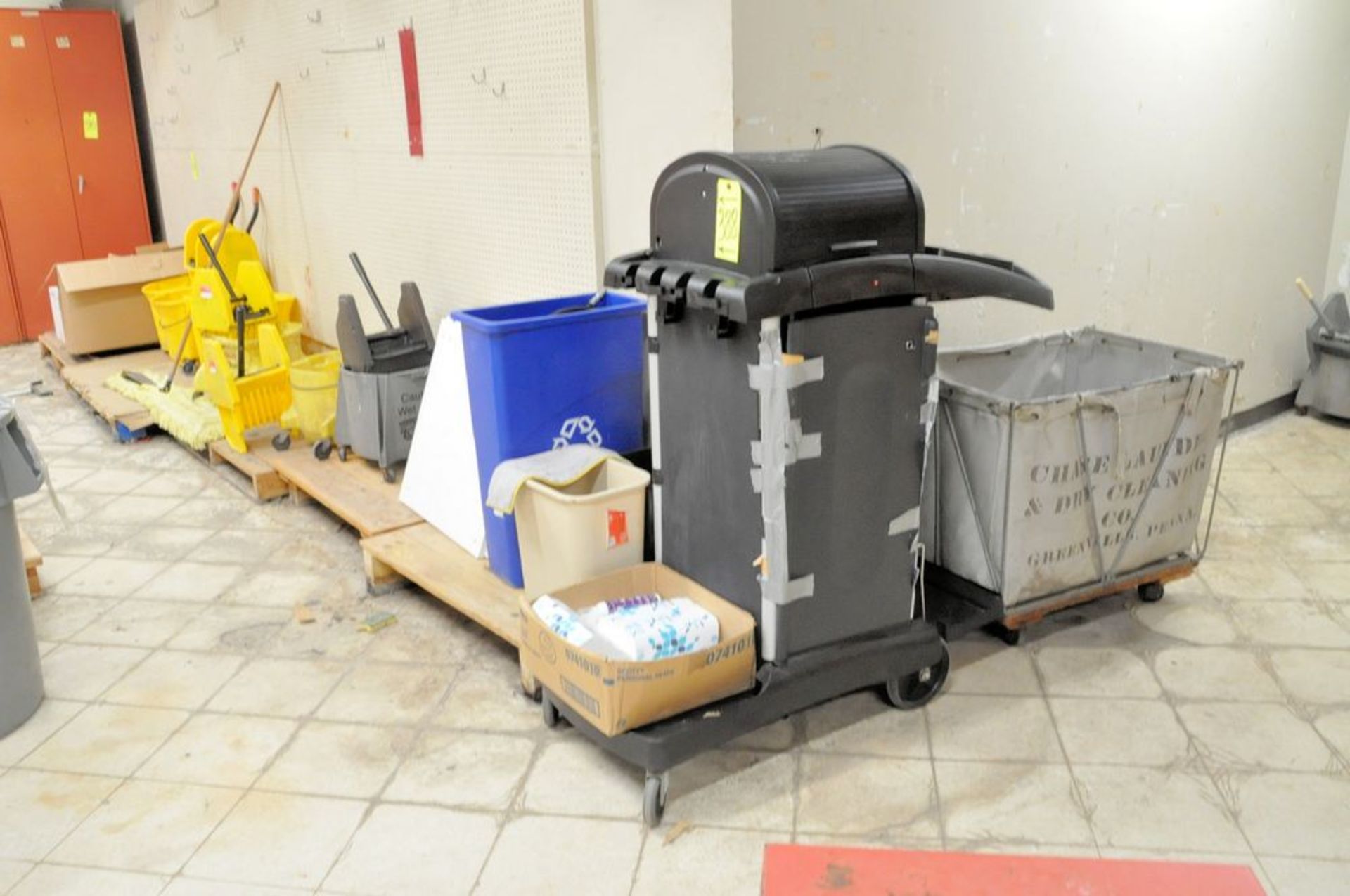 Lot-Housekeeping Cart, Mop Buckets with Wringers, and Linen Cart, (Custodial Storage), (1st Floor)