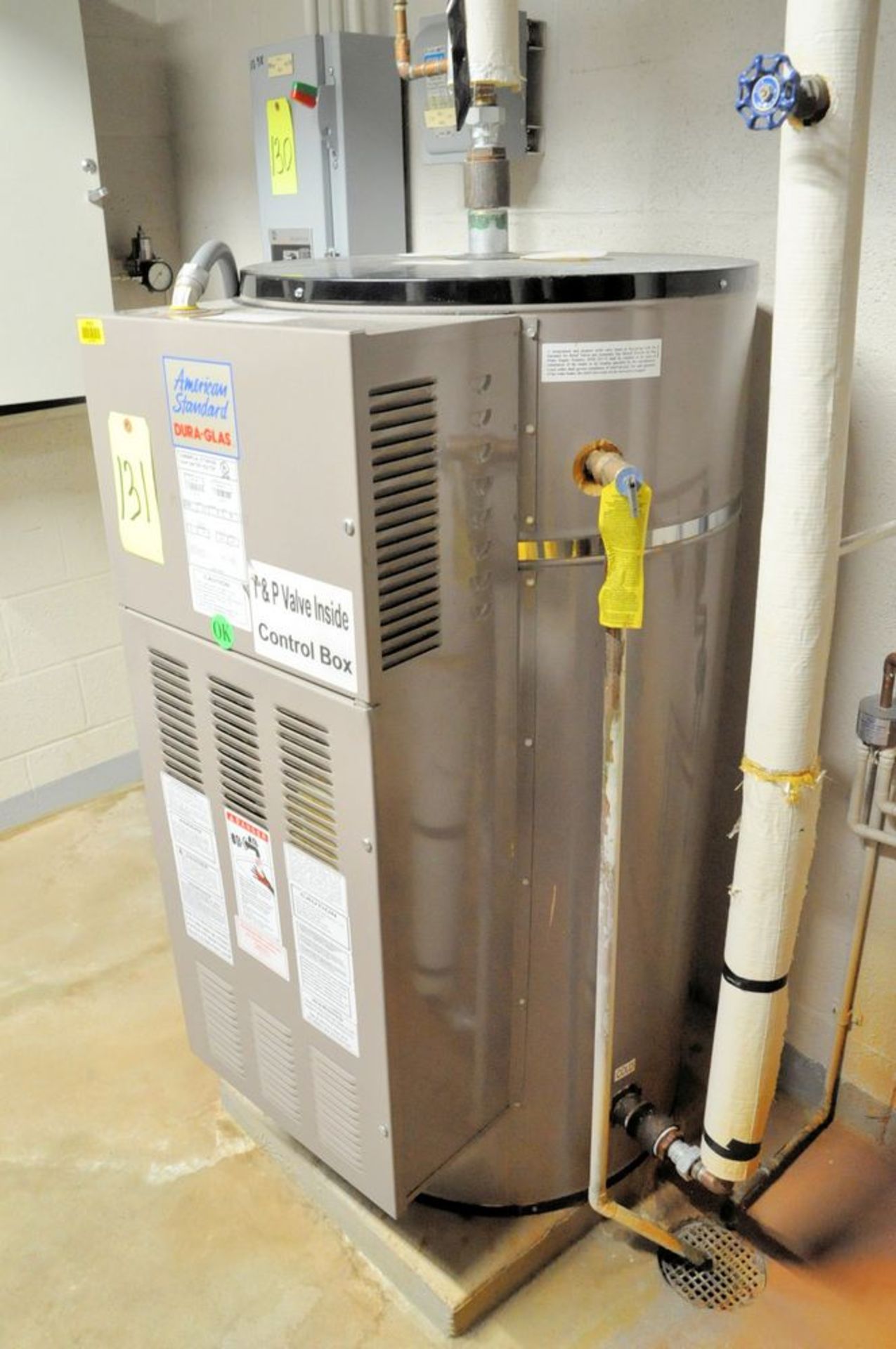 American Standard Dura-Glas Model CE-52 AS, 52-Gallon Electric Hot Water Heater, S/n F08-3427, 3-PH, - Image 2 of 3