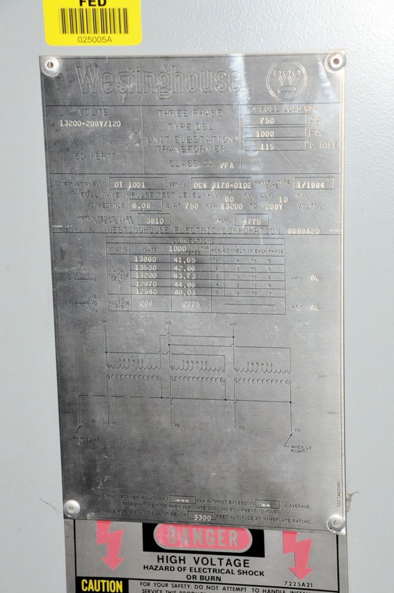 Lot-S&C Electric Cat. No. CD-544232, Metal Enclosed Switchgear, (1983), Westinghouse DT 1001, Type - Image 18 of 21