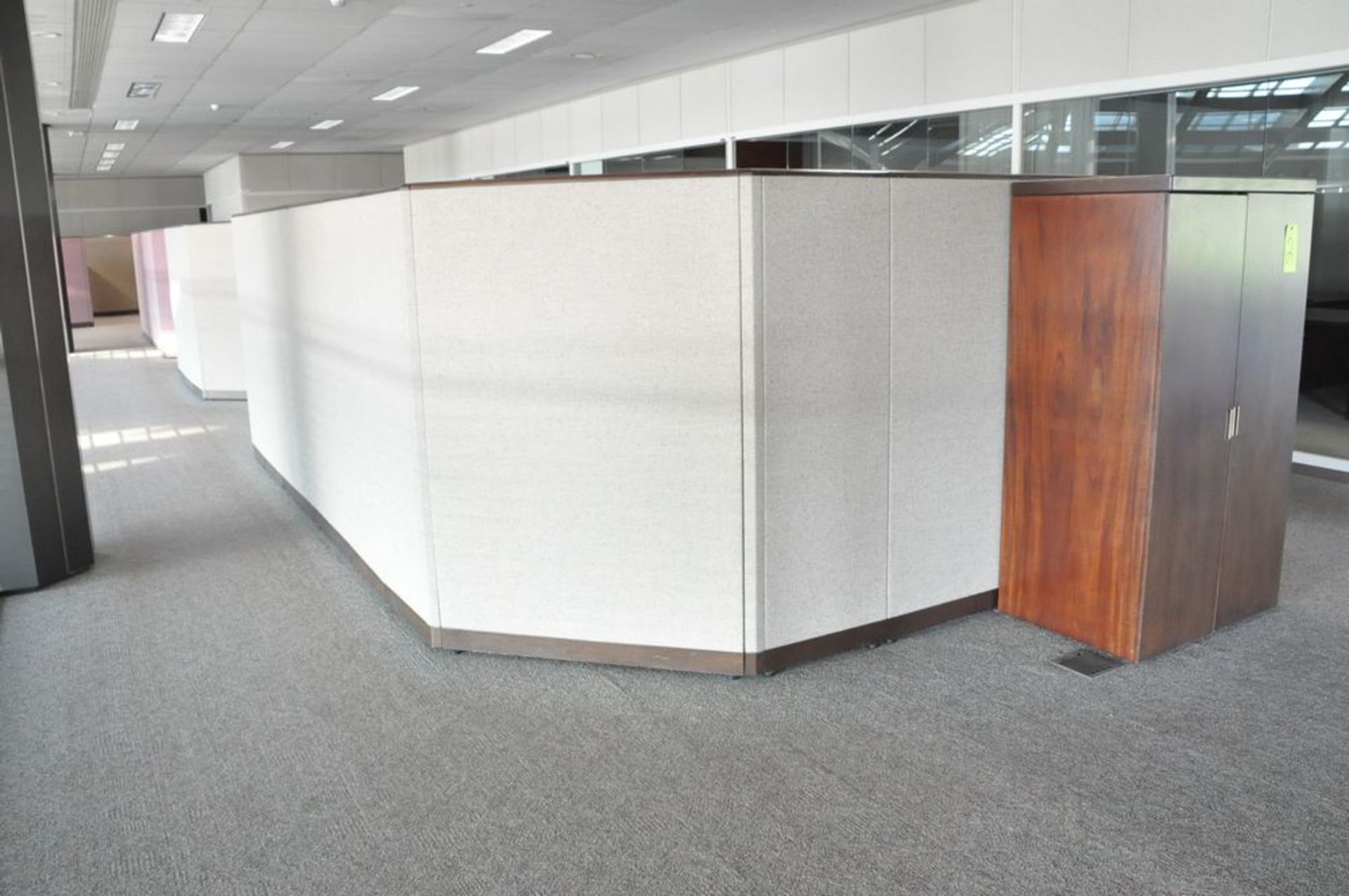Lot-(5) Station Cubical Partition Work System with Furniture, (Atrium Edge), (4th Floor)