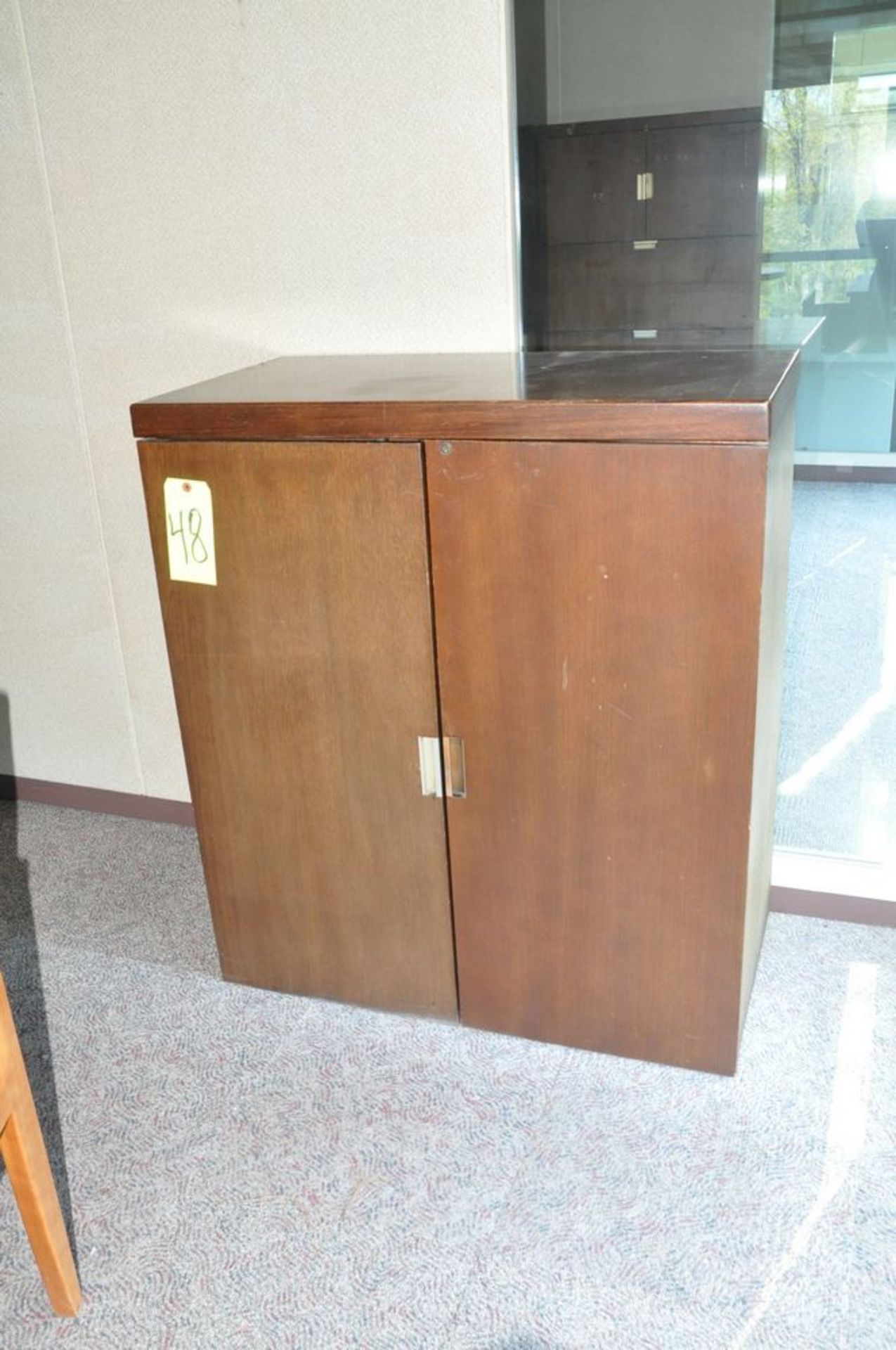 Lot-(1) Round Table, (3) Chairs, (1) Lateral File Cabinet, (1) Table, and (1) 2-Door Storage - Image 3 of 3