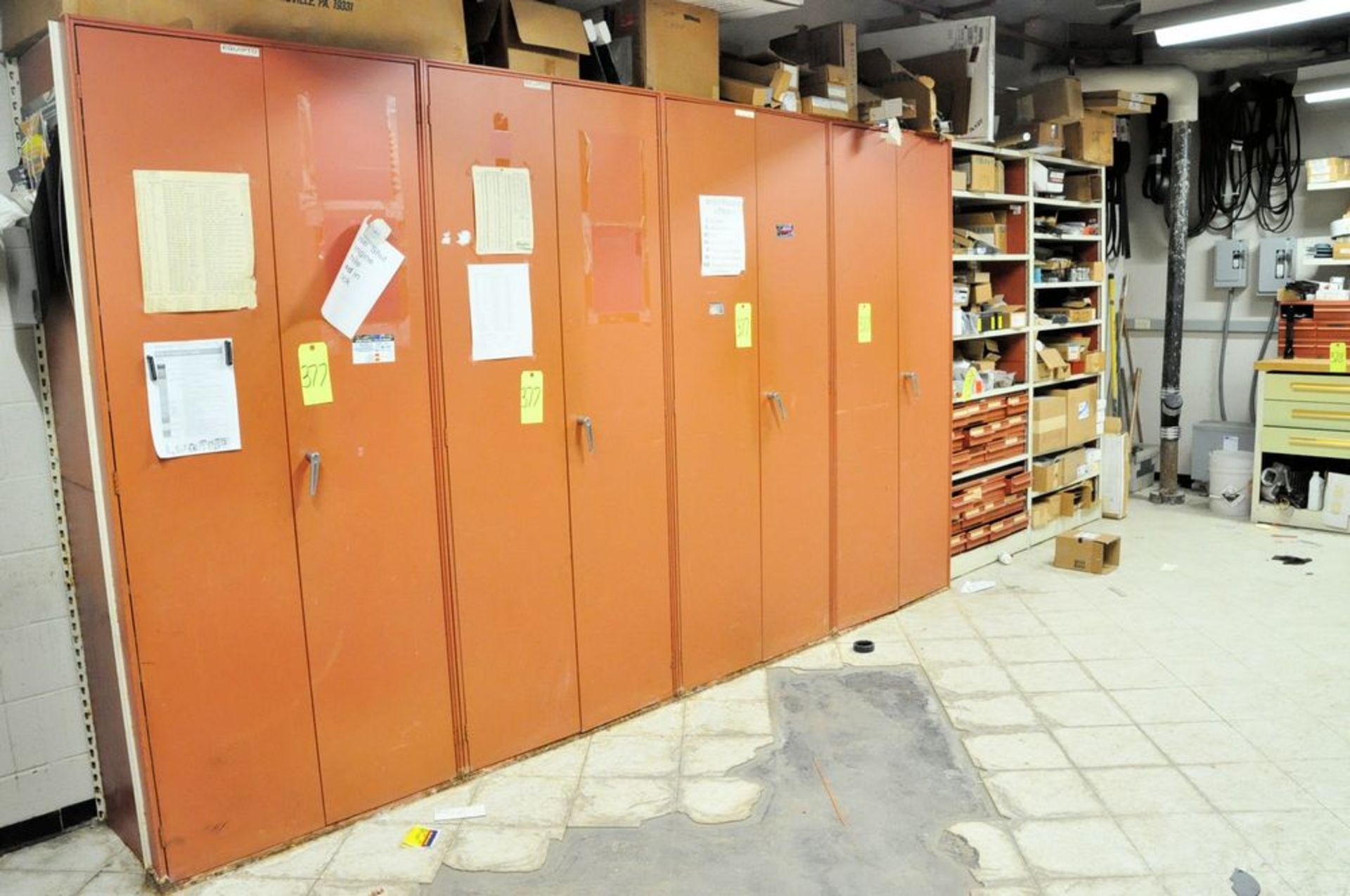 Lot-(4) 2-Door Storage Cabinets with General Maintenance Contents, (Maintenance Shop-HVAC Room), (