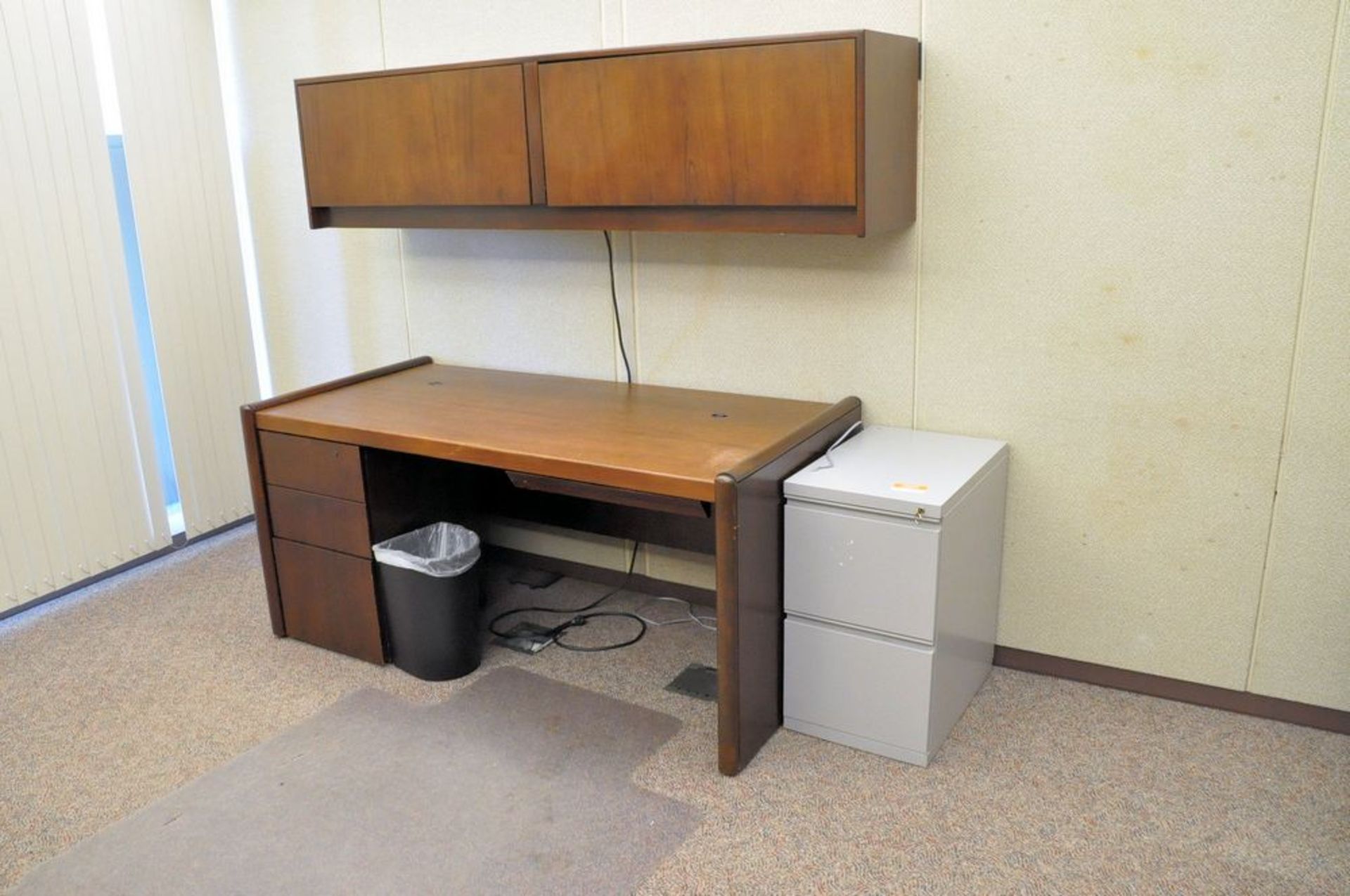 Lot-(1) 2-Door Storage Cabinet, (4) Desks, (1) Lateral File Cabinet, (1) Chair, (1) Short Cabinet, - Image 3 of 4