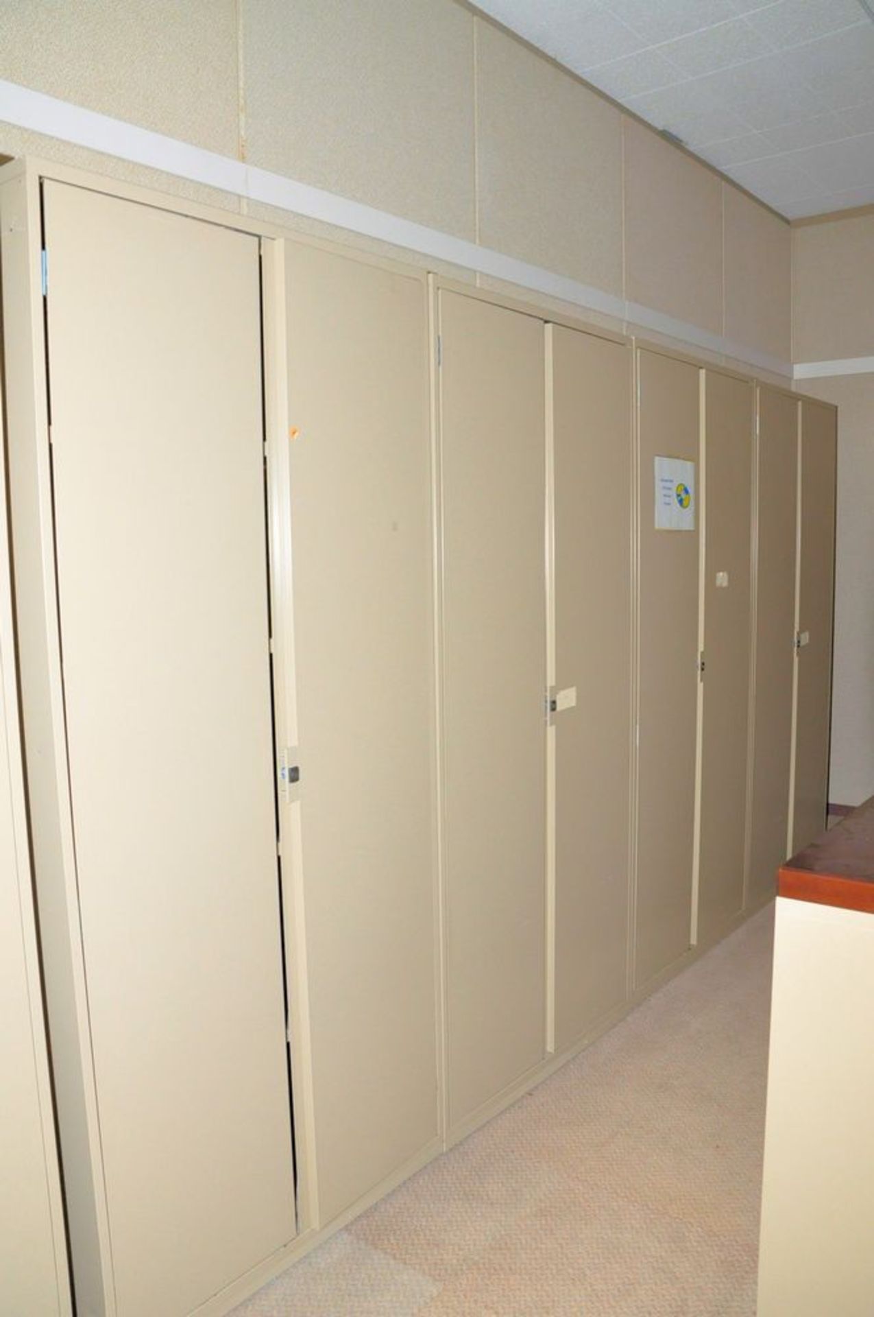 Lot-(5) 2-Door Storage Cabinets, (3) Lateral File Cabinets and (1) Short Storage Cabinet in (1)