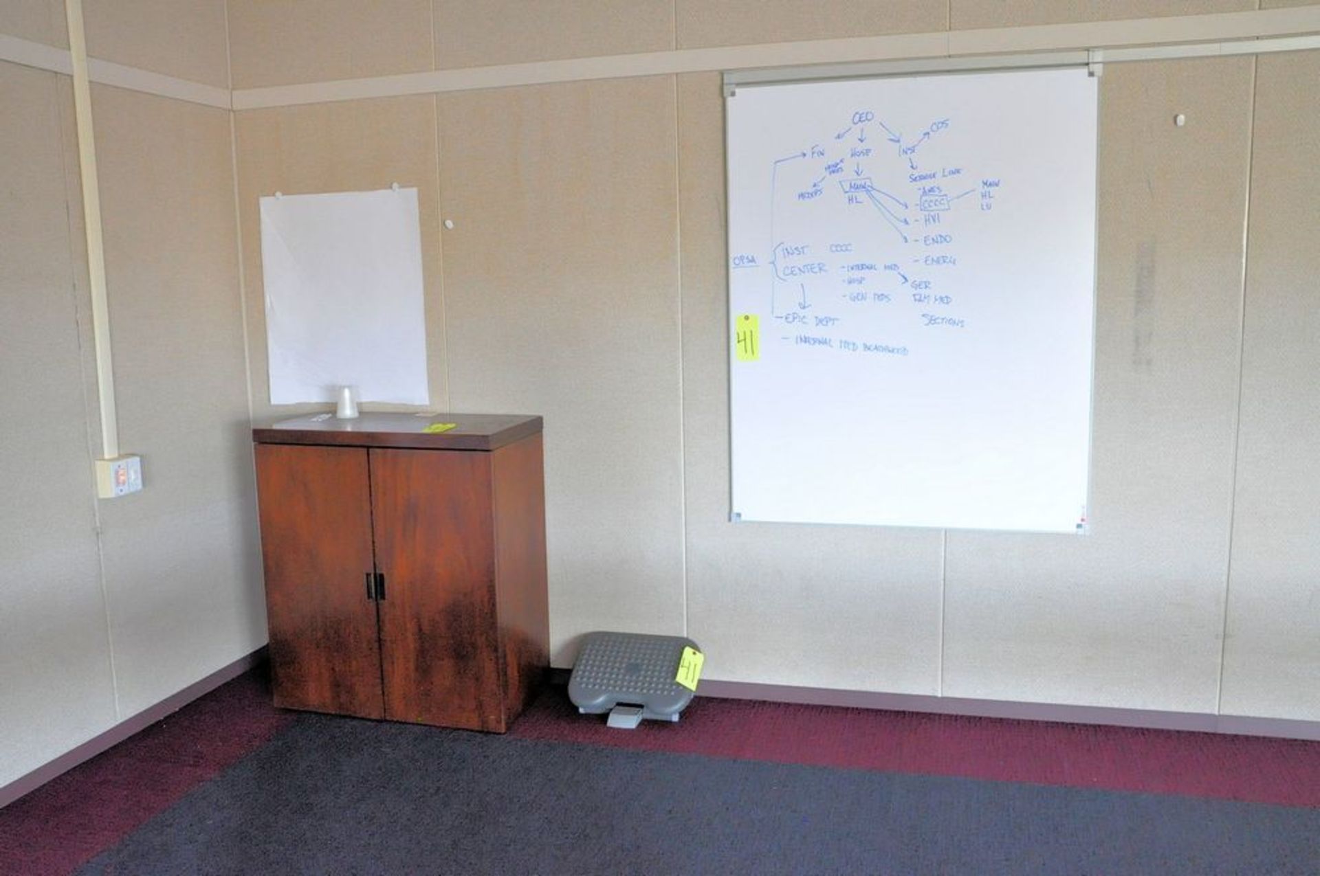 Lot-(1) Conference Table, with (1) 2-Door Storage Cabinet, (1) Foot Rest, and (1) Dry Erase Board in - Image 2 of 3