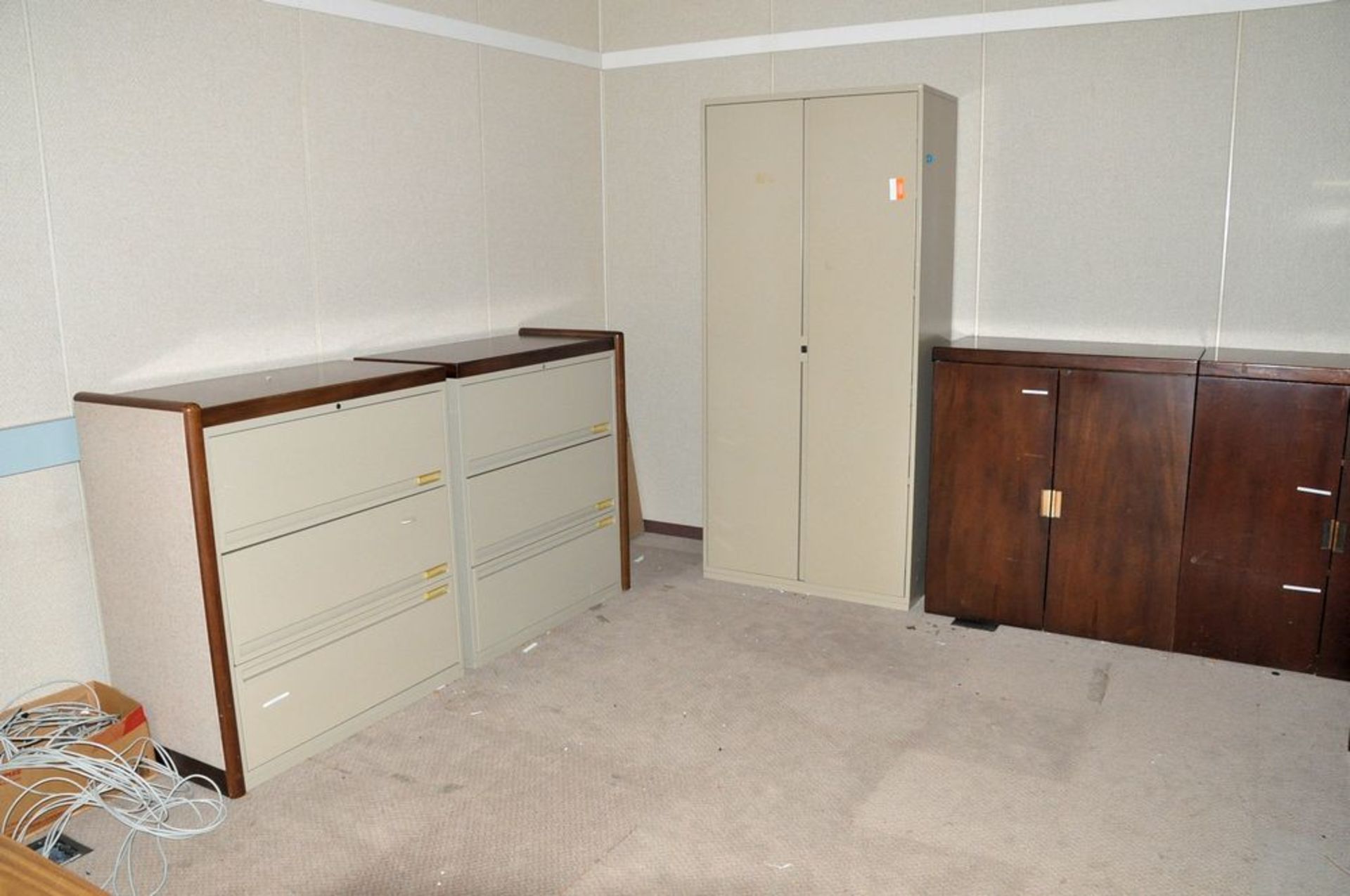 Lot-(1) Table, (2) Lateral File Cabinets, and (3) 2-Door Storage Cabinets in (1) Office, (TR4-