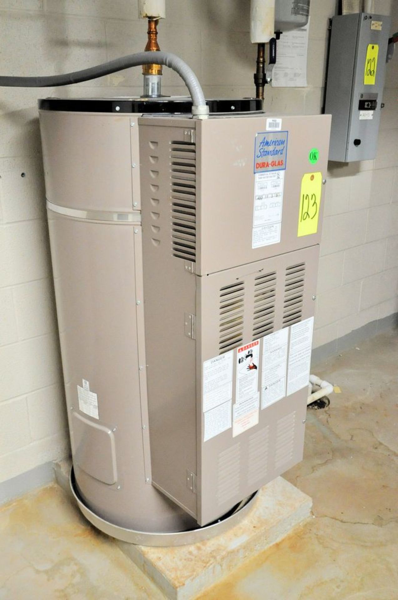 American Standard Dura-Glas Model CE-52 AS, Electric Hot Water Heater, S/n C12-0918, (Mechanical - Image 2 of 3