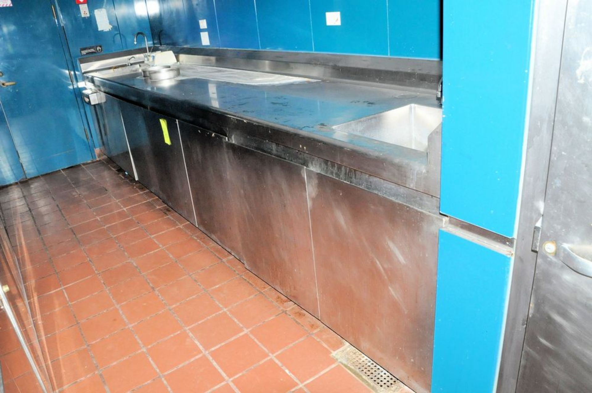 Stainless Steel Back Counter with Under Counter Enclosed Storage, 32" x 14' 6", (Main Kitchen Area),