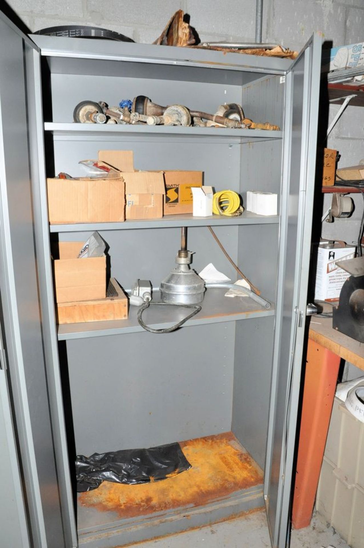 Lot-(1) Work Bench with Misc. Contents, Dayton Model 4Z908 6" x 1/2-HP Double End Bench Top Grinder, - Image 3 of 5