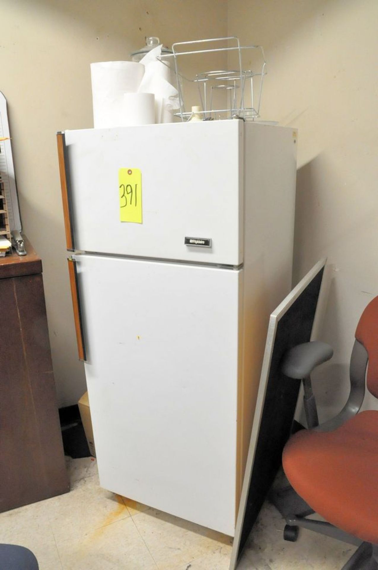 Lot-(1) Desk, (5) Chairs, (1) 2-Door Cabinet, (1) File Cabinet, and (1) Frigidaire Refrigerator, ( - Image 4 of 5