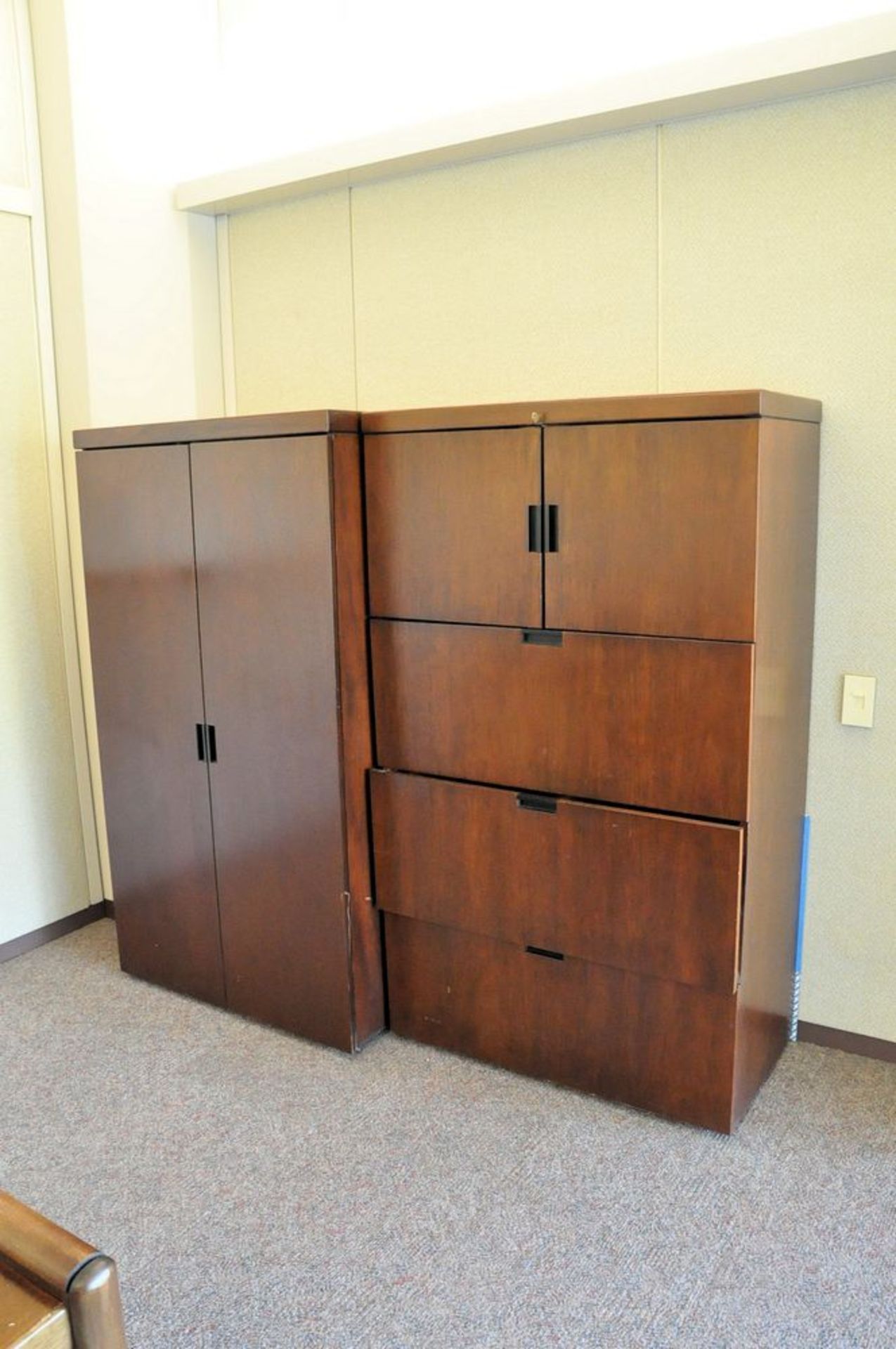 Lot-(1) Desk, (2) Lateral File Cabinets, (1) Table, and (1) 2-Door Storage Cabinet in (1) Office, ( - Image 2 of 4