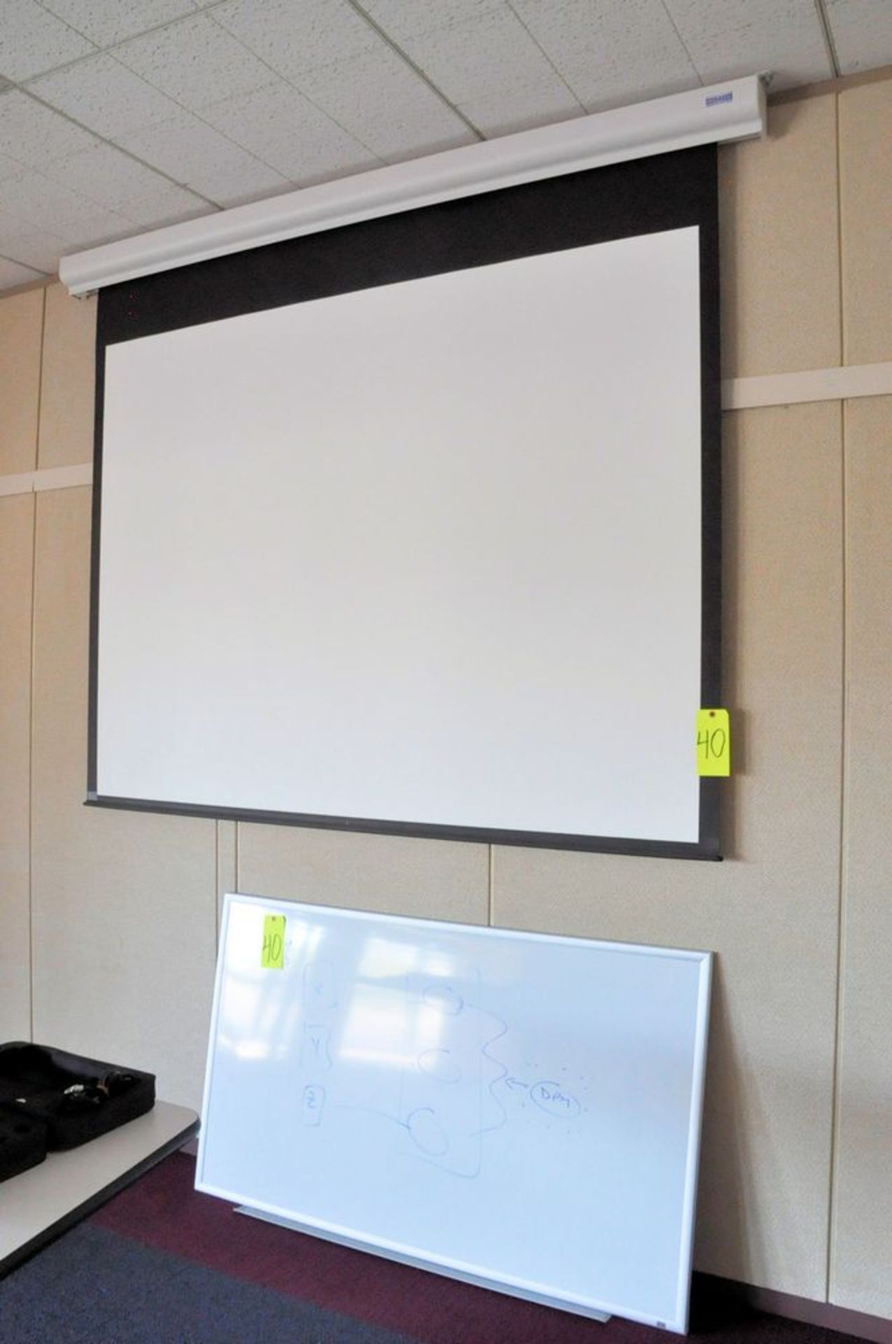 Lot-(1) Dell 2300MP Projector, with Ceiling Mounted Projector Screen, and (1) Dry Erase Board in (1) - Image 3 of 3