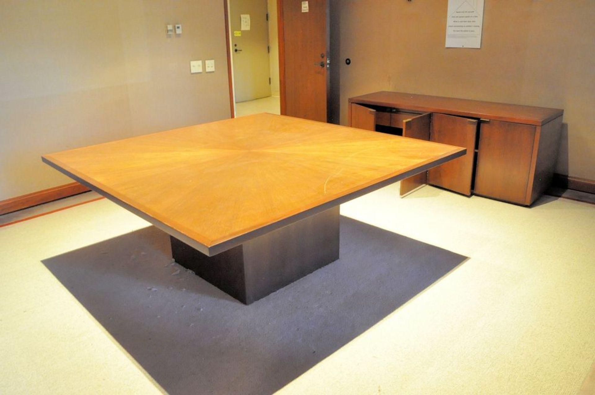 Lot-6' x 6' Conference Table and (1) 4-Door Storage Cabinet in (1) Conference Room, (TR1-462), (