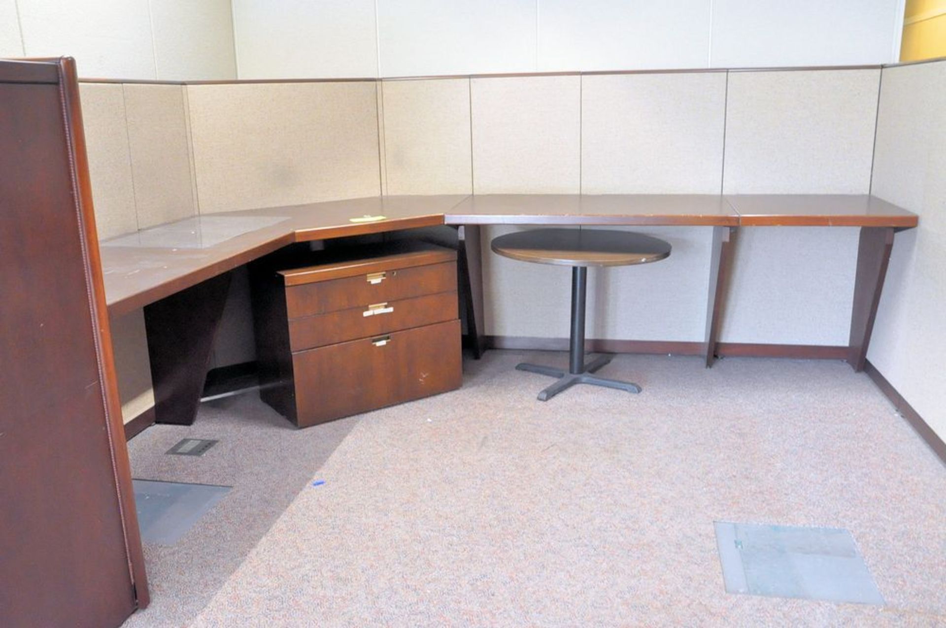 Lot-(1) Modular Desk System with (1) Lateral File Cabinet, (1) 2-Door Storage Cabinet, (1) Table, ( - Image 2 of 4