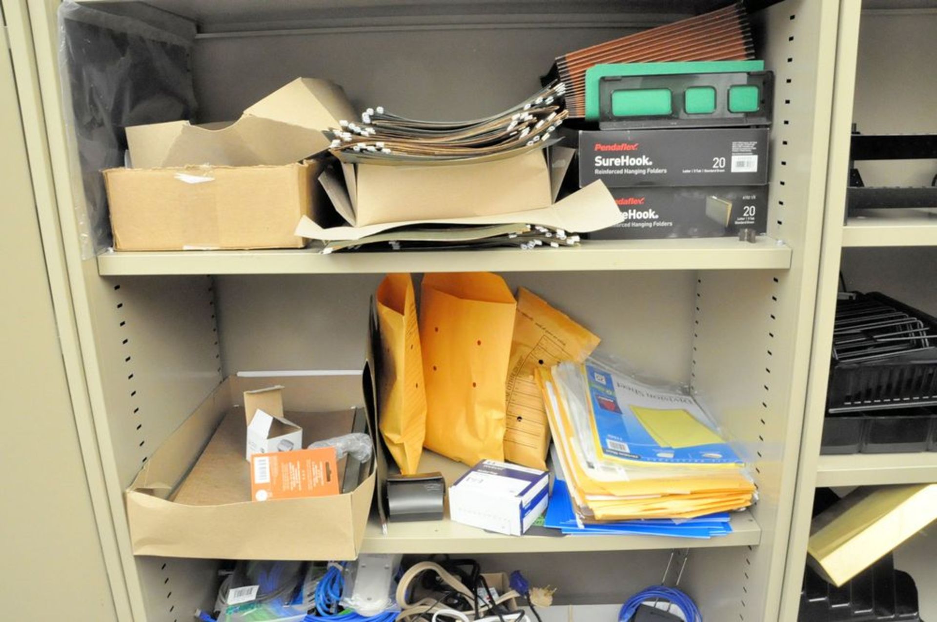 Lot-(7) Sections Shelving with General Office Supply Contents, (1) 2-Door Storage Cabinet, (2) - Image 8 of 9