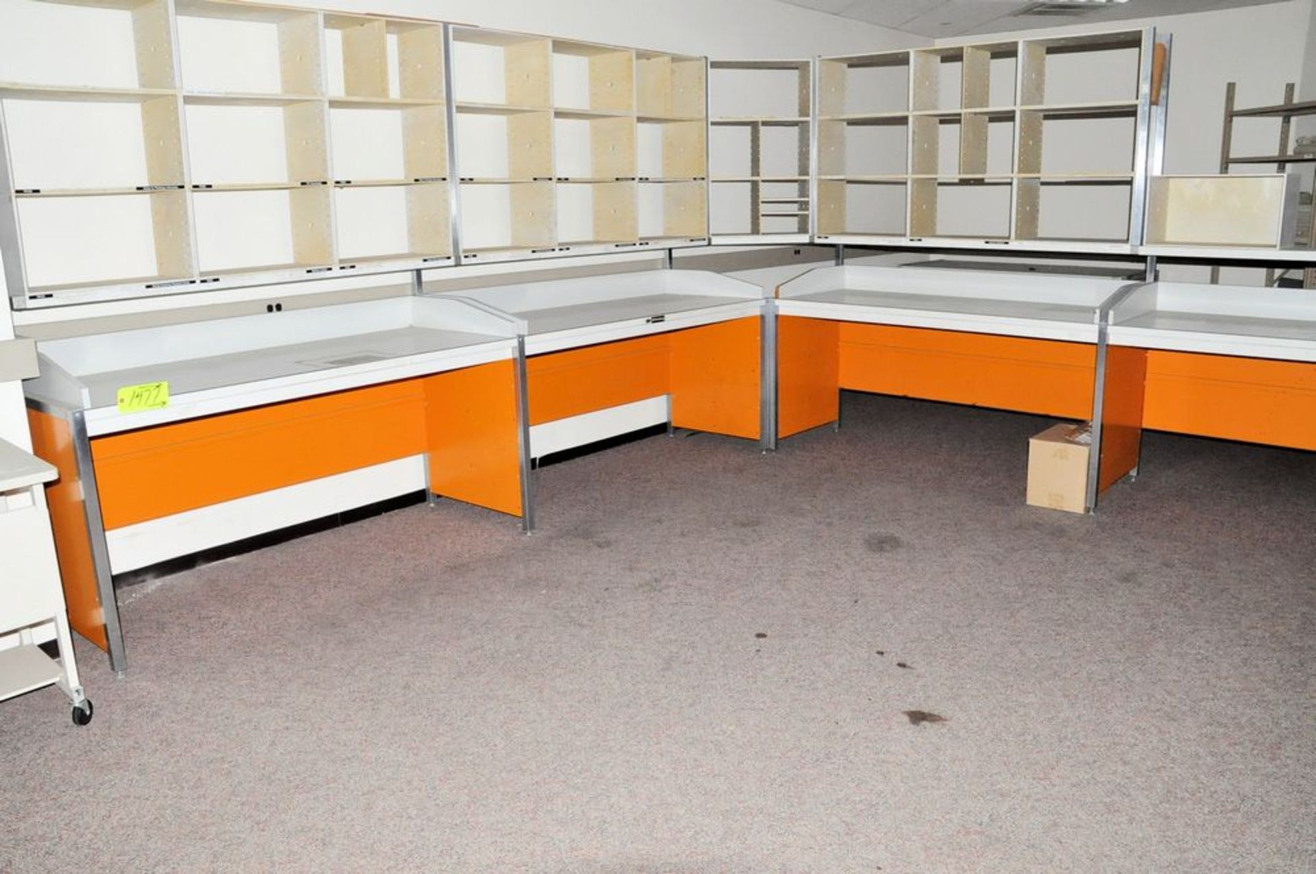 Lot-(7) Work Benches, (2) Sections Shelving, with Misc. Contents, (Back Hallway, Burster Room), (1st - Image 2 of 3