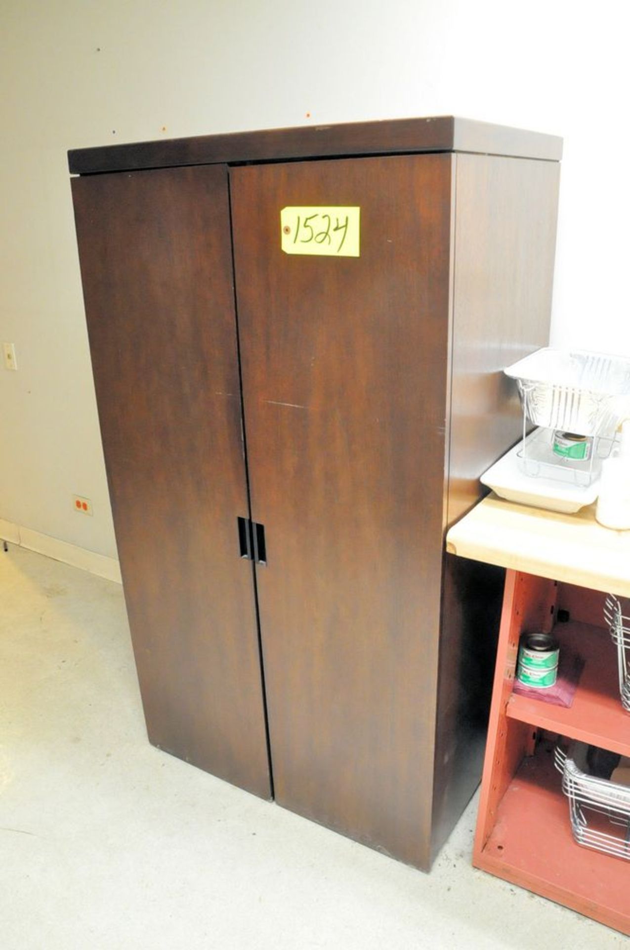 Lot-(1) Work Counter with (2) Under Counter Shelving Units, and (1) 2-Door Storage Cabinet, (Back - Image 2 of 2